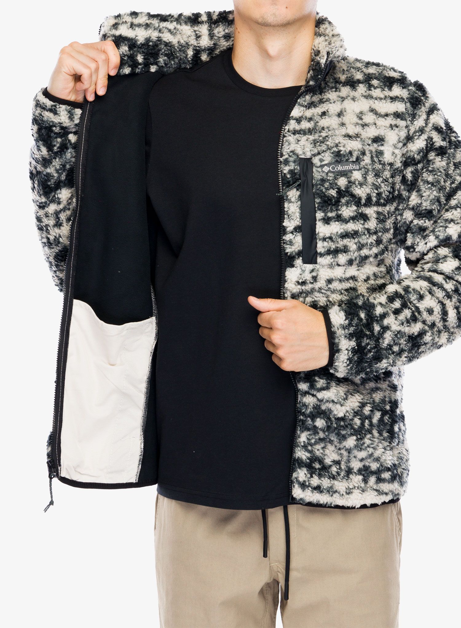 Jakna od flisa Columbia Winter Pass Printed Fleece II - dark stone stippled stripe