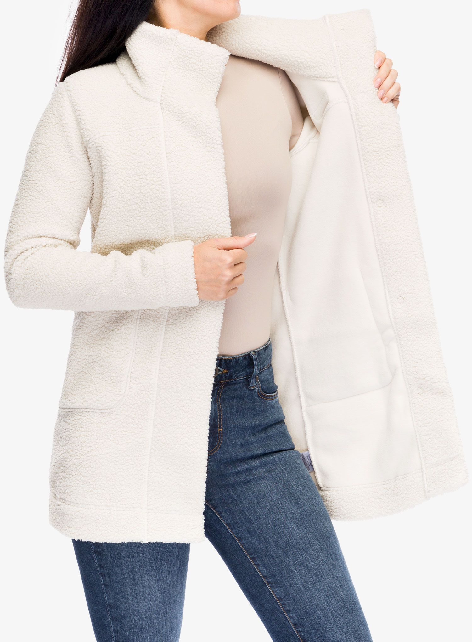 Ženska jakna od flisa Columbia Panorama Long Jacket - dark stone