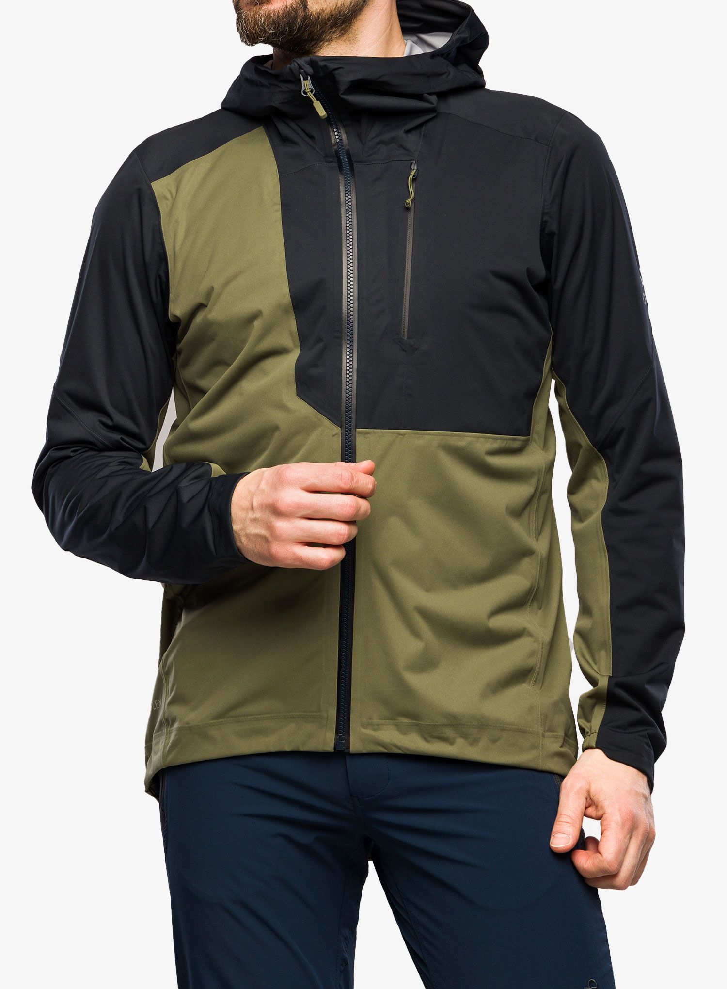 Kišna jakna Rab Cinder Kinetic Jacket - light khaki/beluga