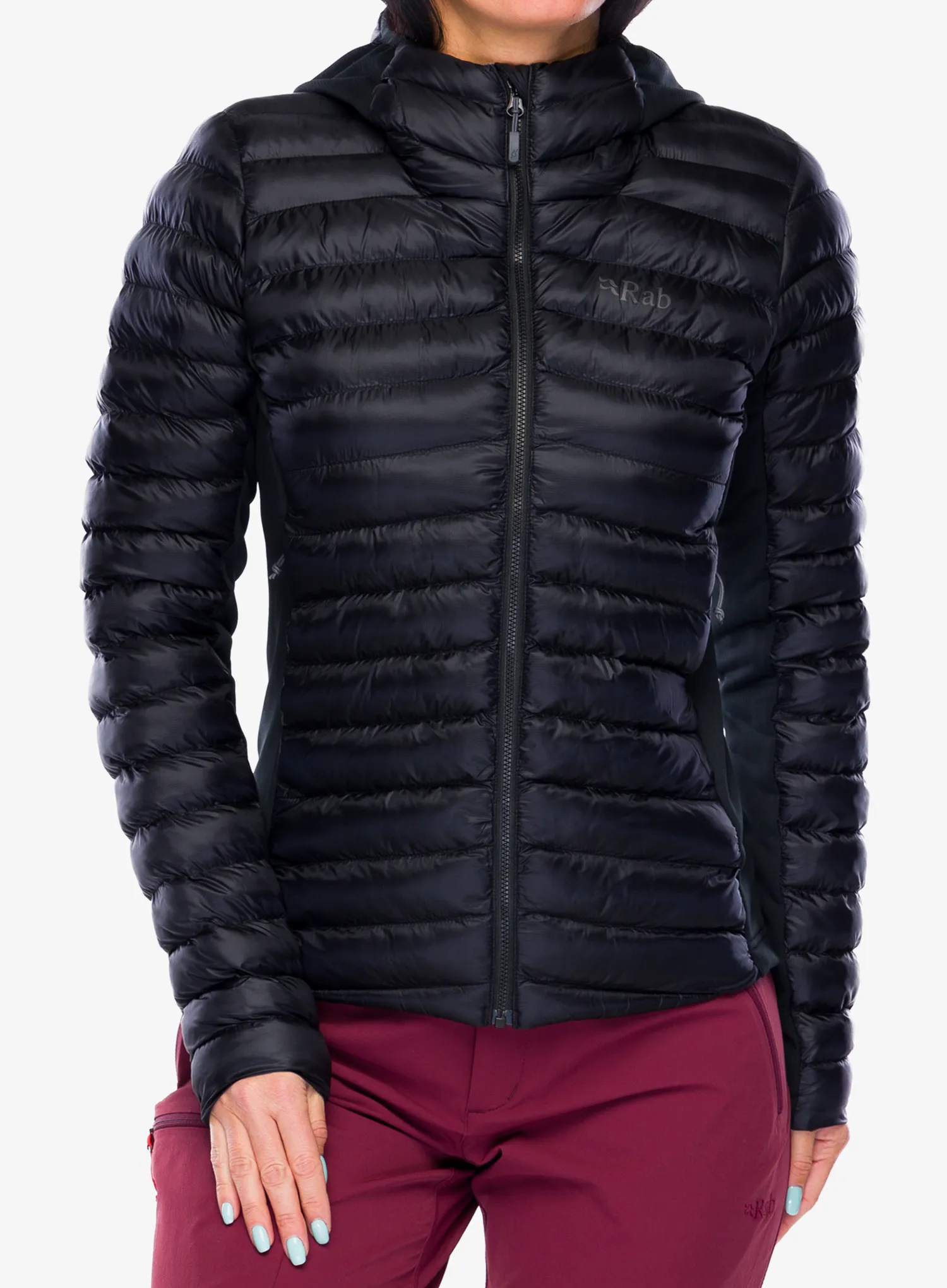 Jakna s postavom ženska Rab Cirrus Flex Hoody - black