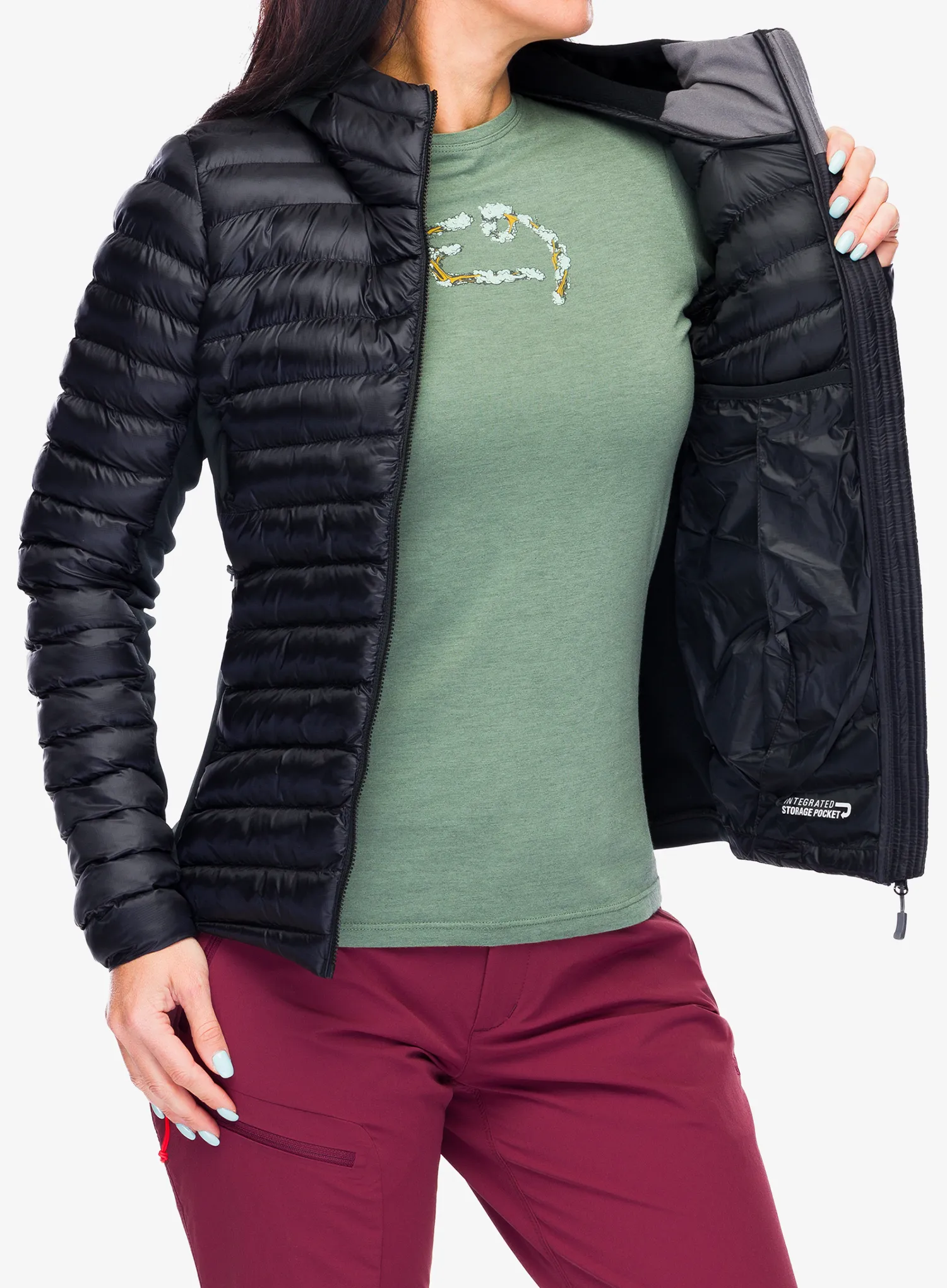 Jakna s postavom ženska Rab Cirrus Flex Hoody - black