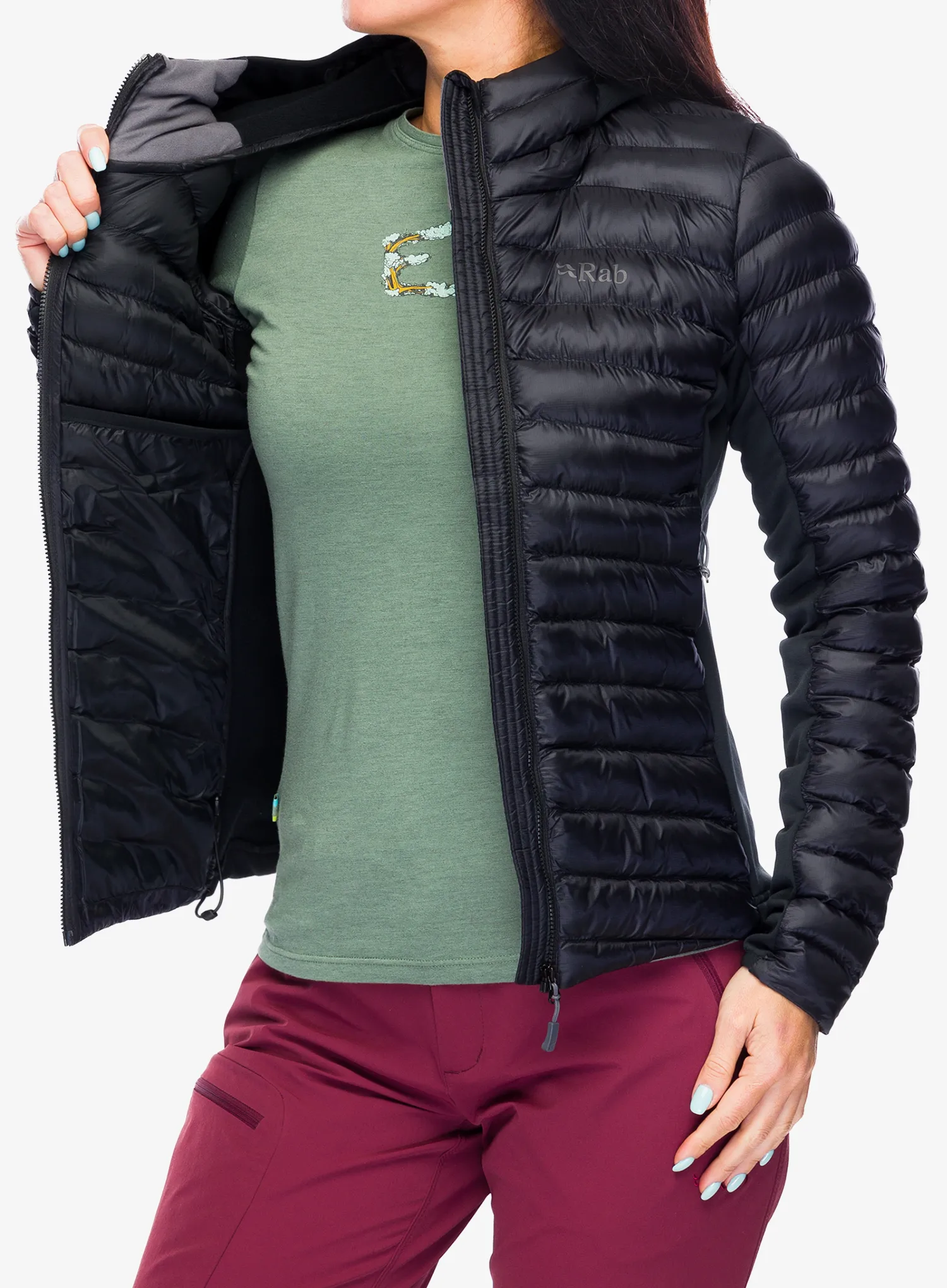 Jakna s postavom ženska Rab Cirrus Flex Hoody - black