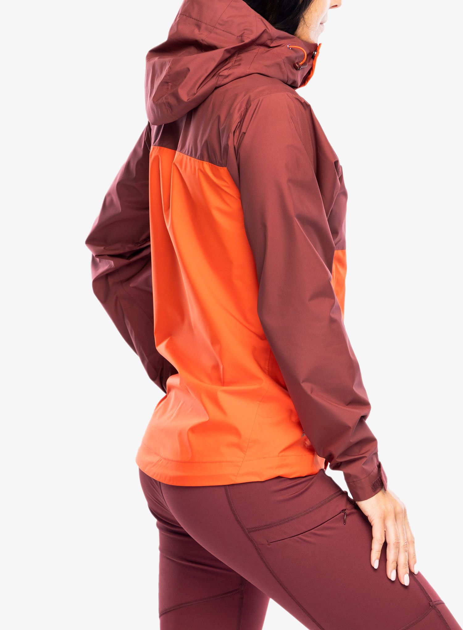 Ženska kišna jakna Rab Downpour Eco Jacket - deep heather/red grapefruit