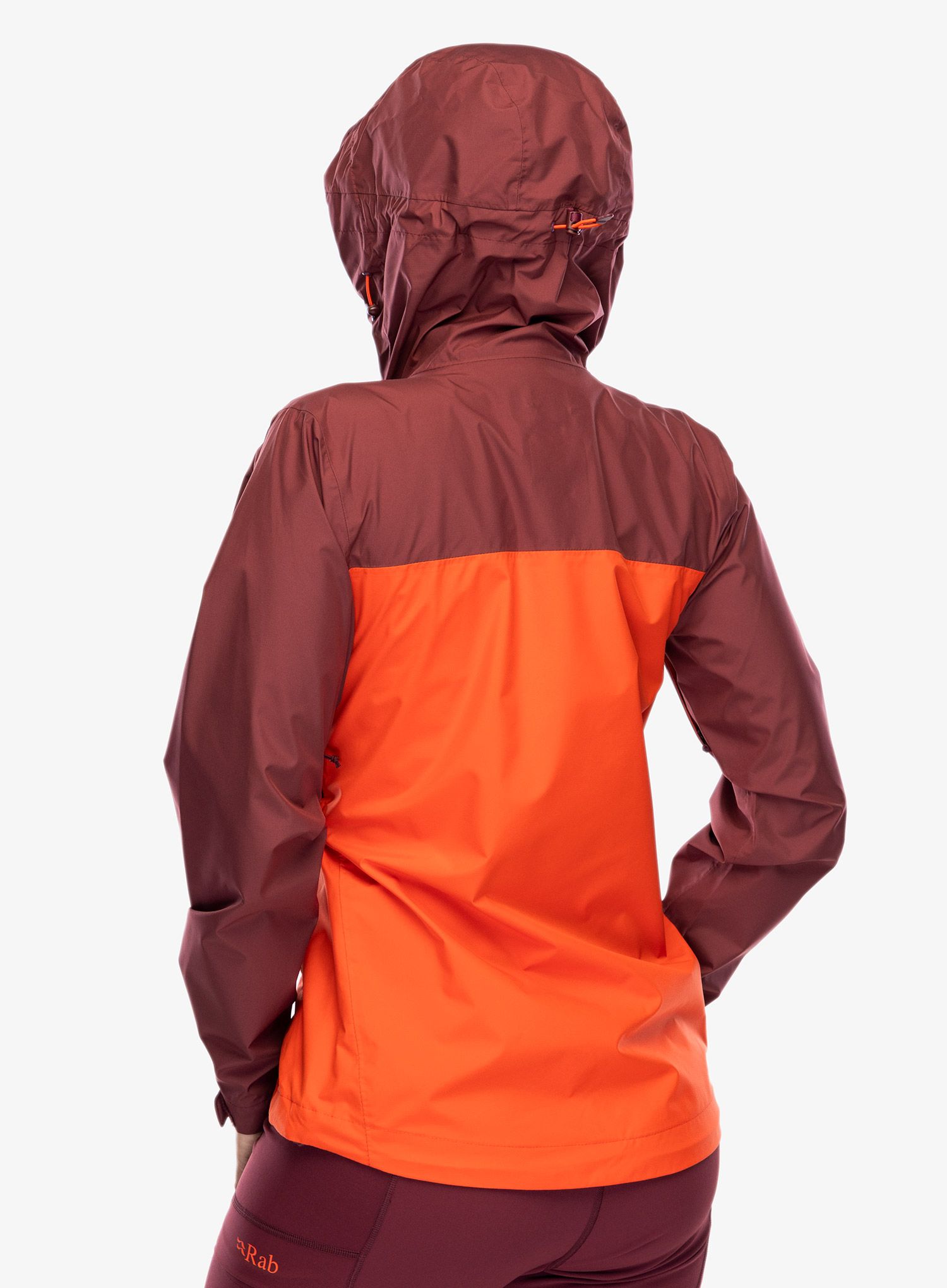 Ženska kišna jakna Rab Downpour Eco Jacket - deep heather/red grapefruit