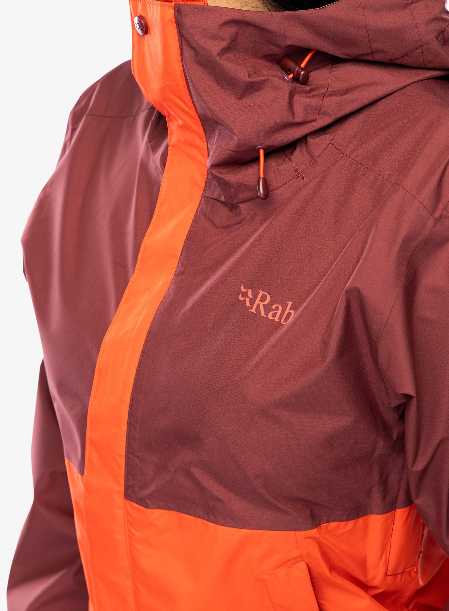 Ženska kišna jakna Rab Downpour Eco Jacket - deep heather/red grapefruit