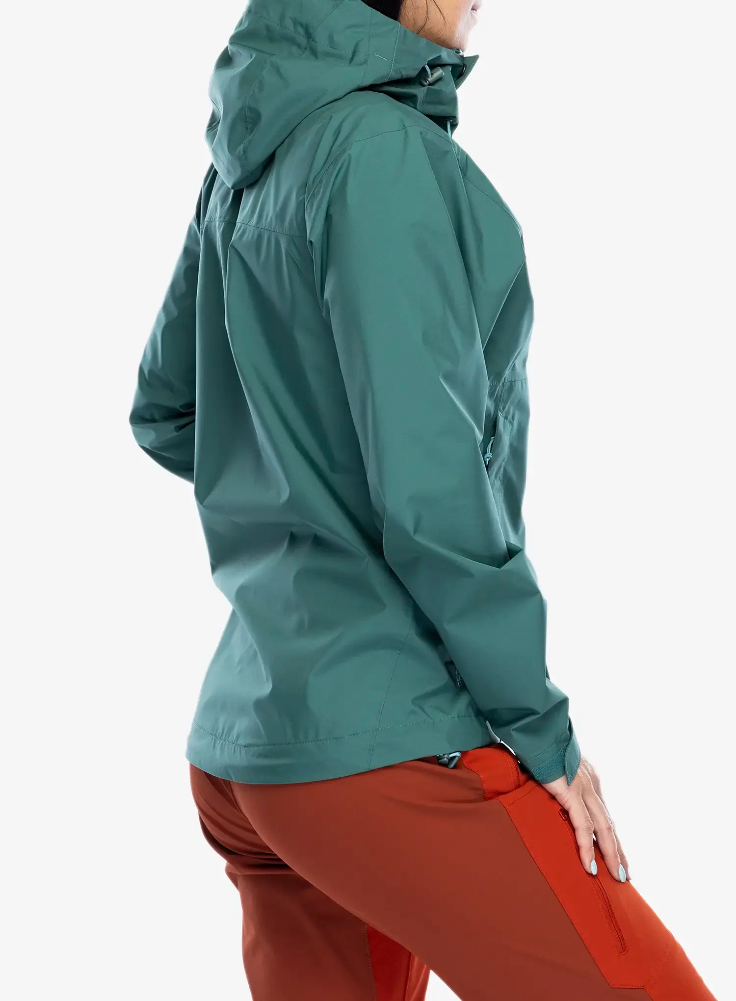 Ženska kišna jakna Rab Downpour Eco Jacket - eucalyptus