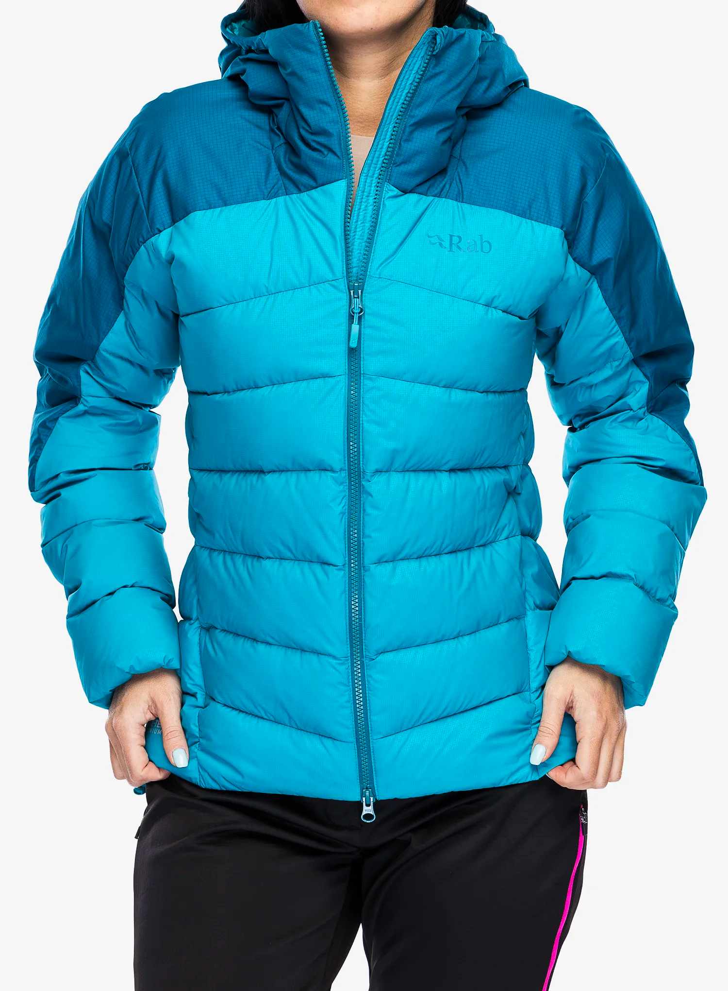 Ženska perjana jakna Rab Infinity Alpine Jacket - ultramarine/aquamarine