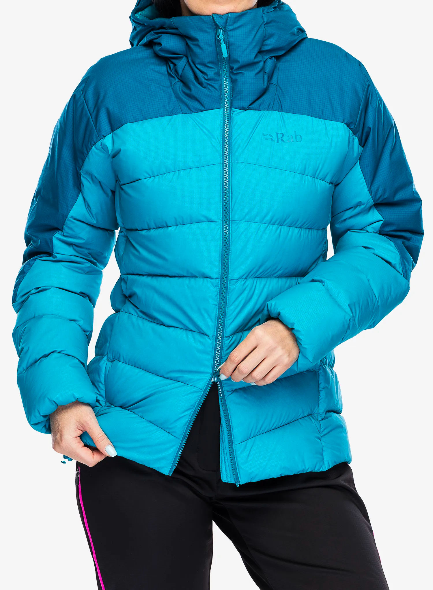 Ženska perjana jakna Rab Infinity Alpine Jacket - ultramarine/aquamarine