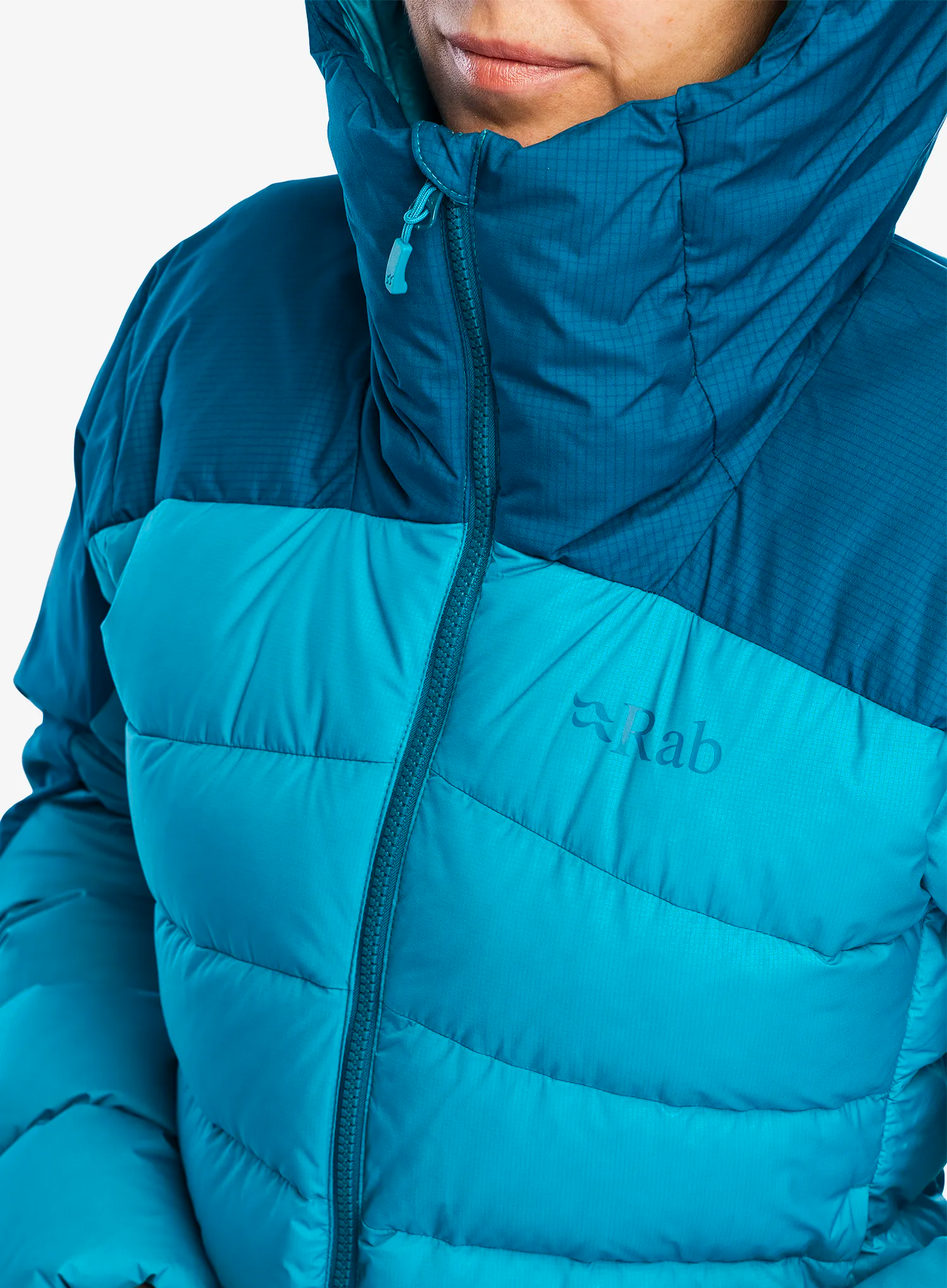 Ženska perjana jakna Rab Infinity Alpine Jacket - ultramarine/aquamarine