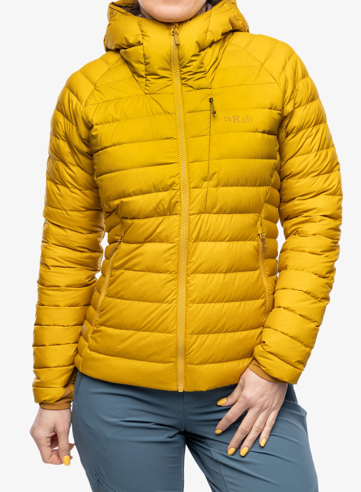 Ženska perjana jakna Rab Infinity Microlight Jacket - sahara