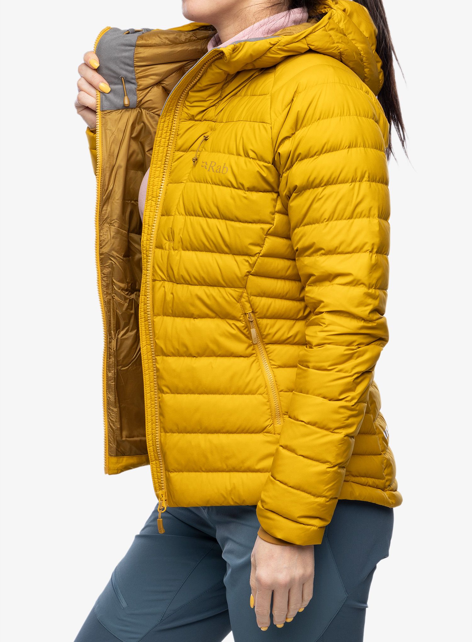 Ženska perjana jakna Rab Infinity Microlight Jacket - sahara