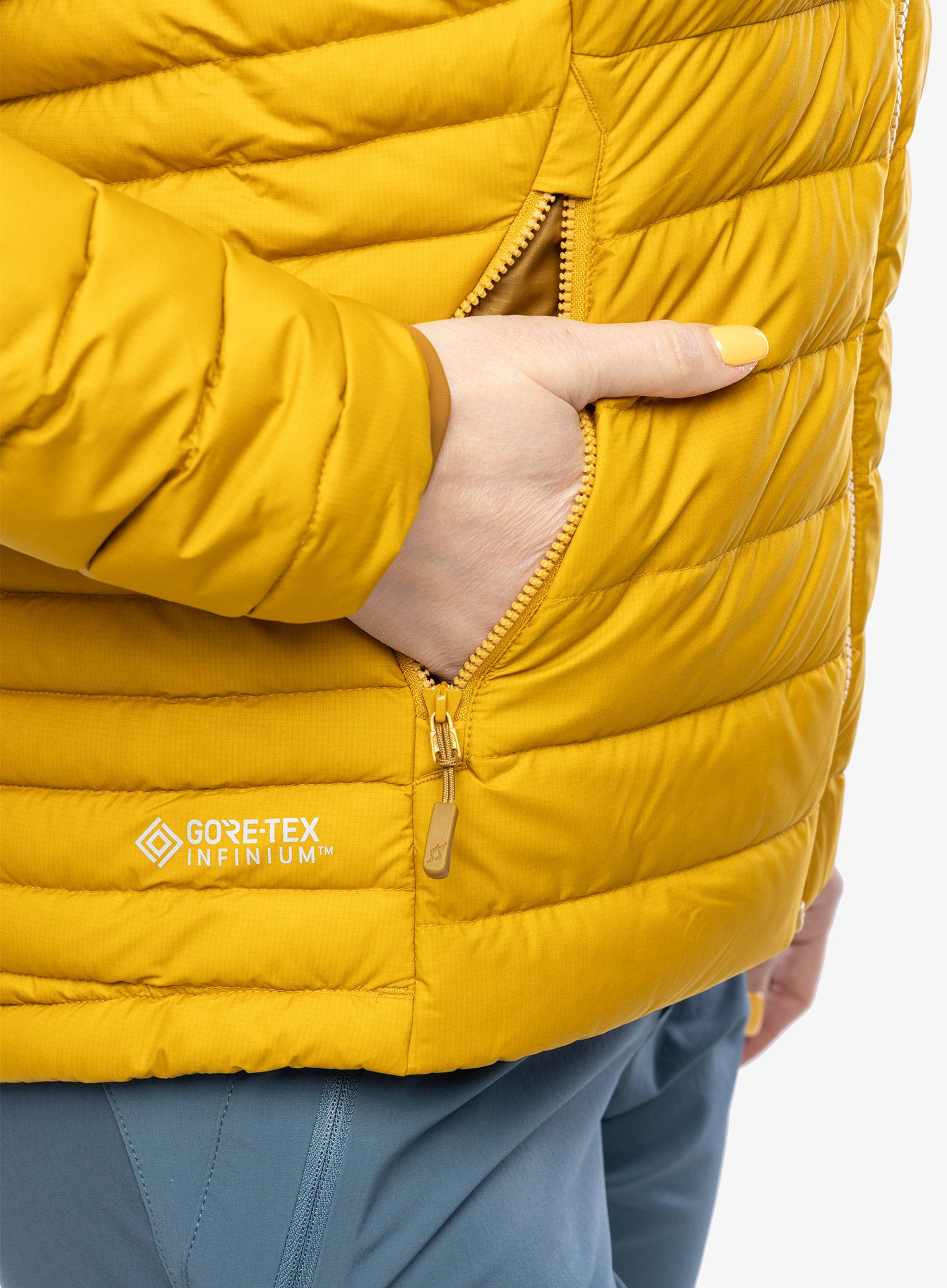 Ženska perjana jakna Rab Infinity Microlight Jacket - sahara