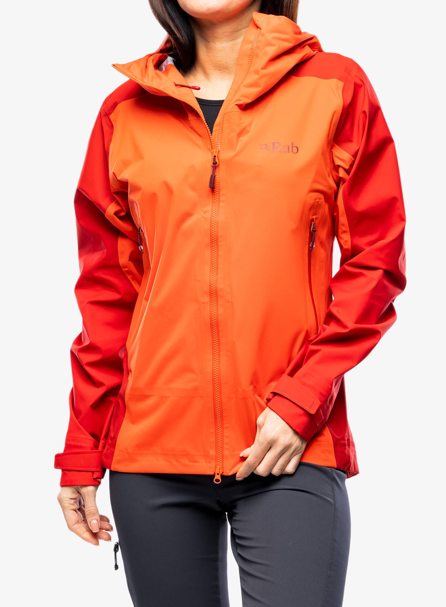 Ženska kišna jakna Rab Kinetic Alpine 2.0 Jacket - red grapefruit