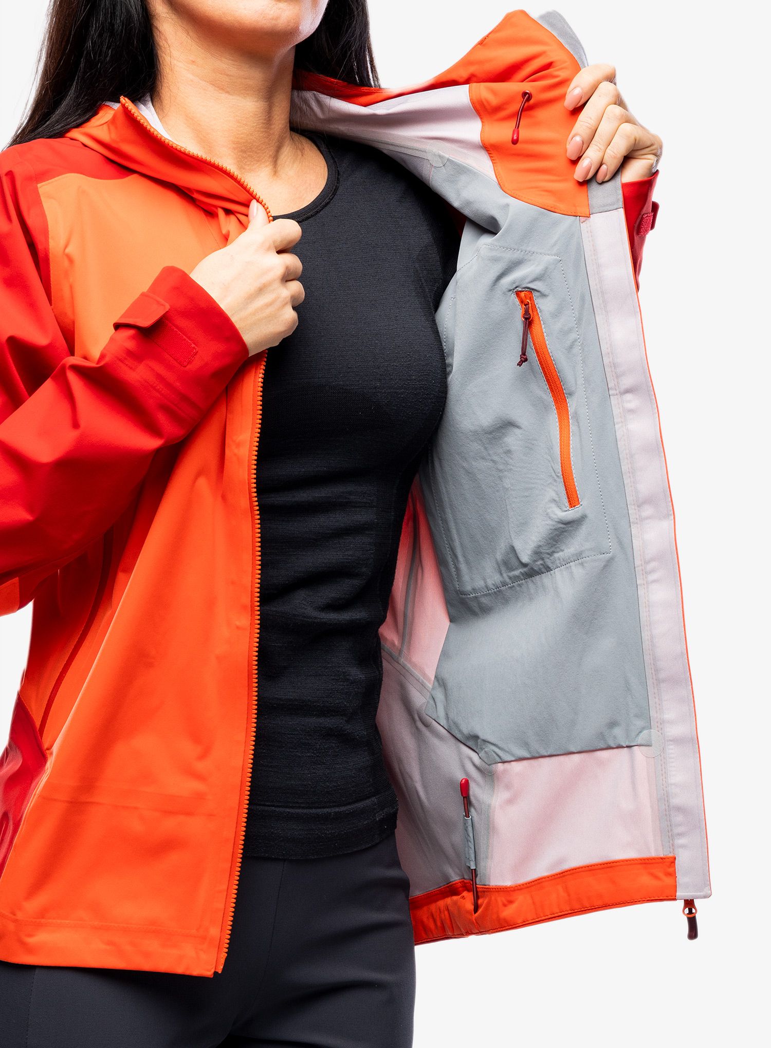 Ženska kišna jakna Rab Kinetic Alpine 2.0 Jacket - red grapefruit