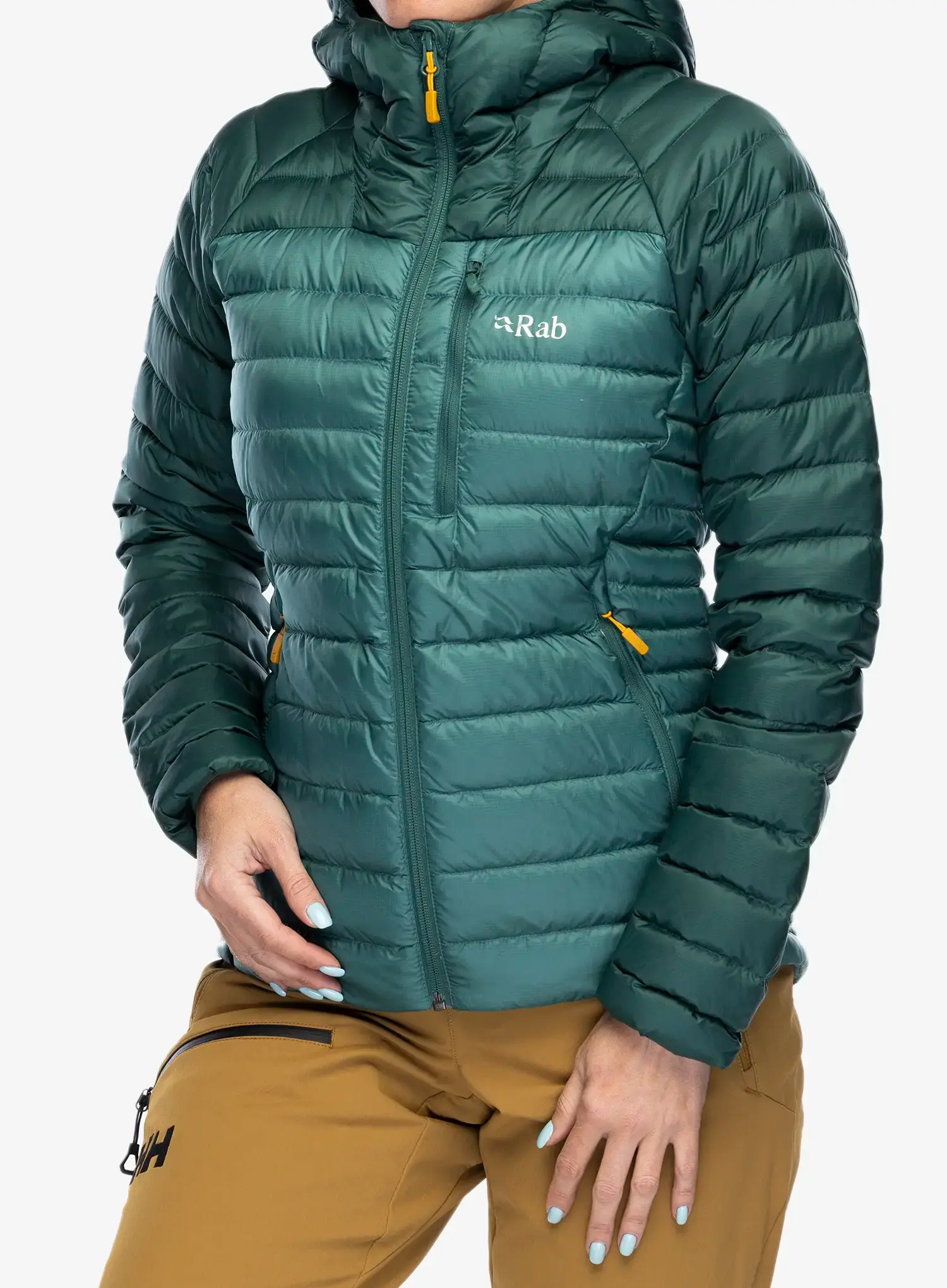 Ženska perjana jakna Rab Microlight Alpine Jacket - green slate/eucalyptus