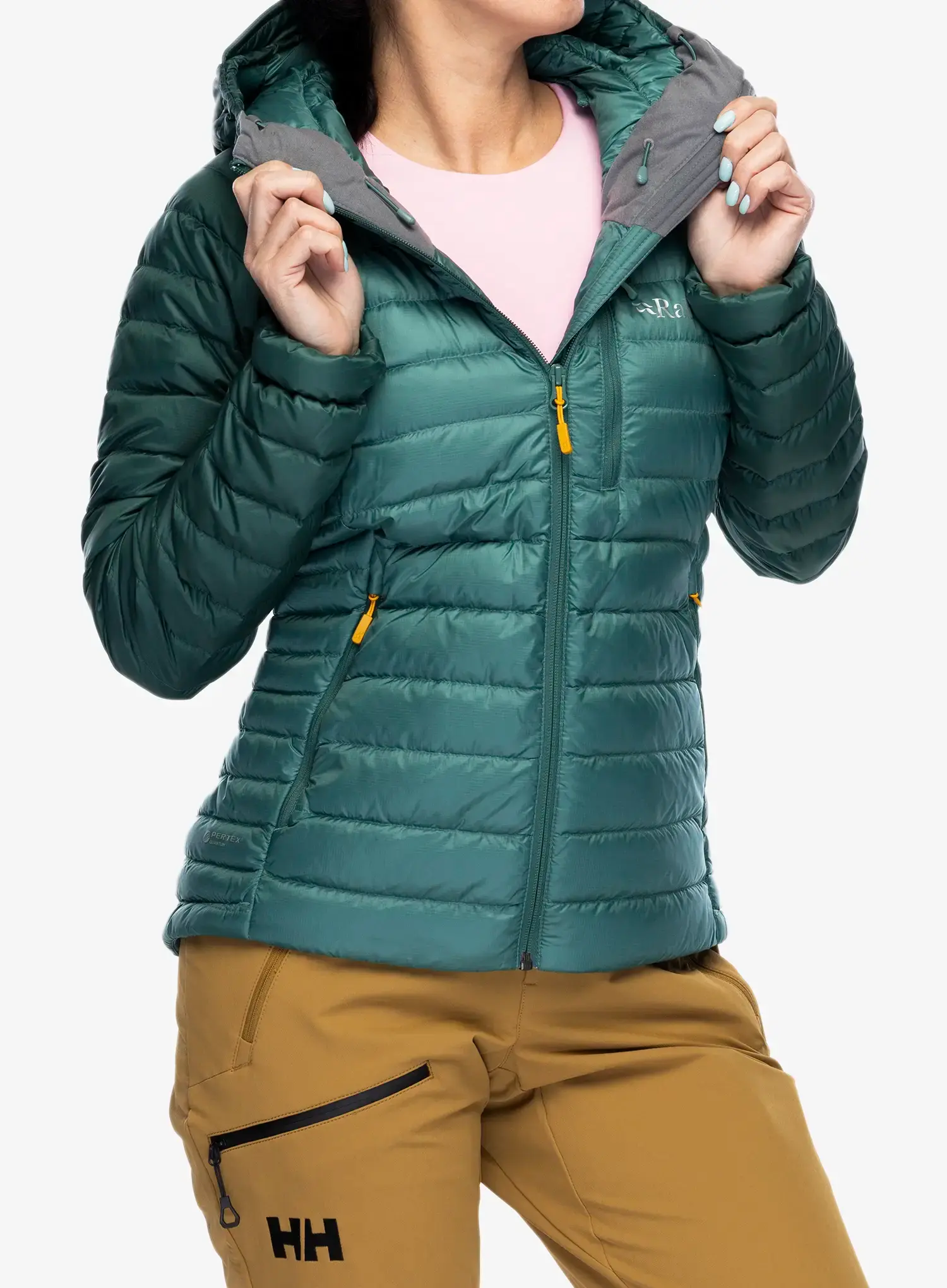 Ženska perjana jakna Rab Microlight Alpine Jacket - green slate/eucalyptus