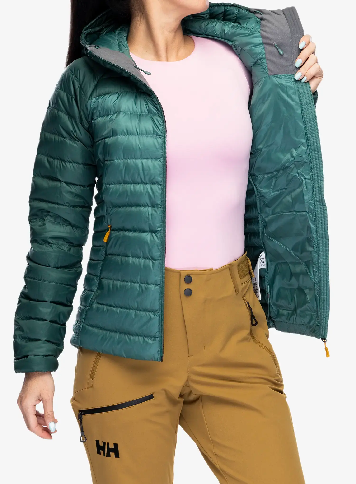 Ženska perjana jakna Rab Microlight Alpine Jacket - green slate/eucalyptus