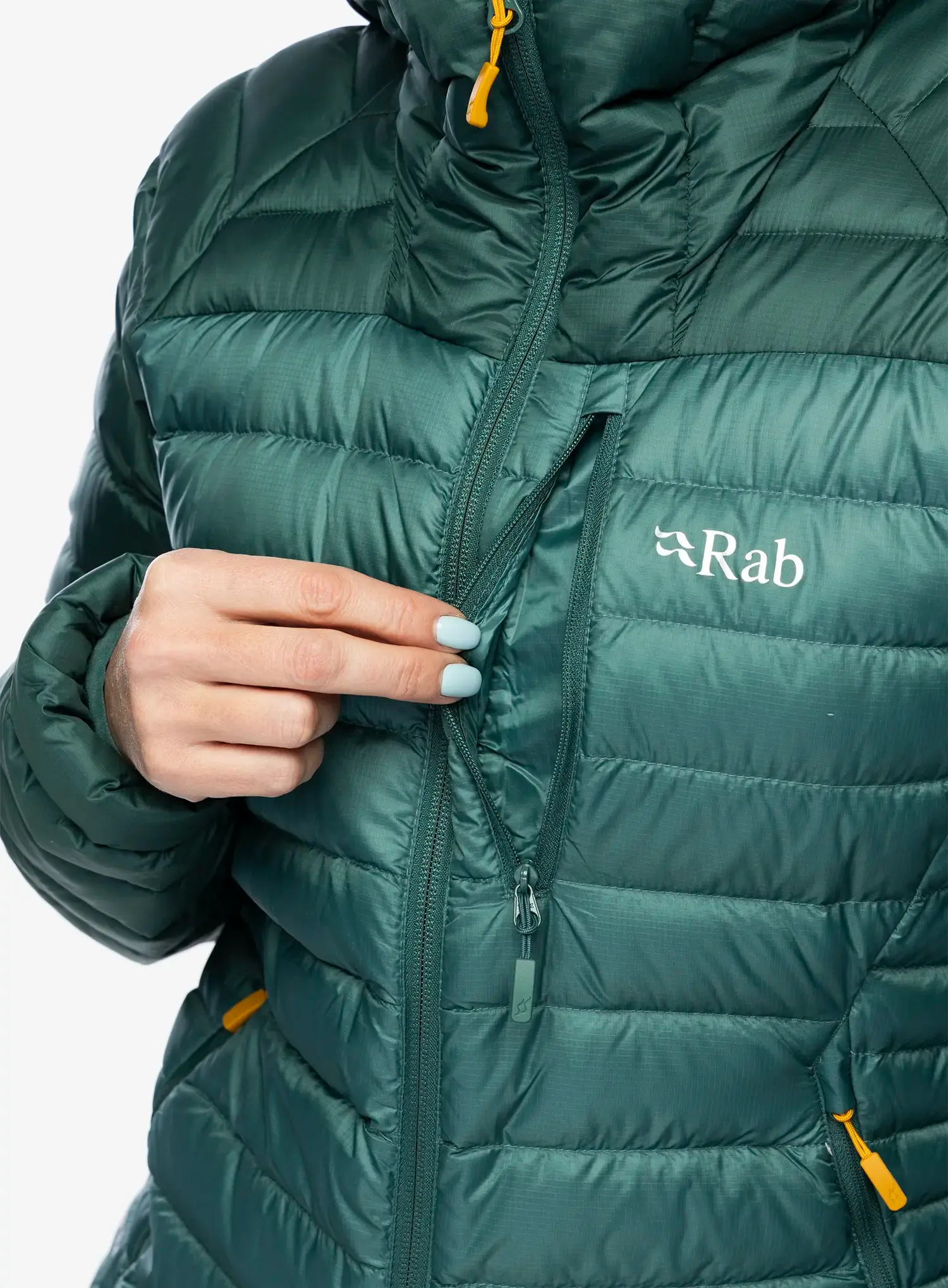 Ženska perjana jakna Rab Microlight Alpine Jacket - green slate/eucalyptus
