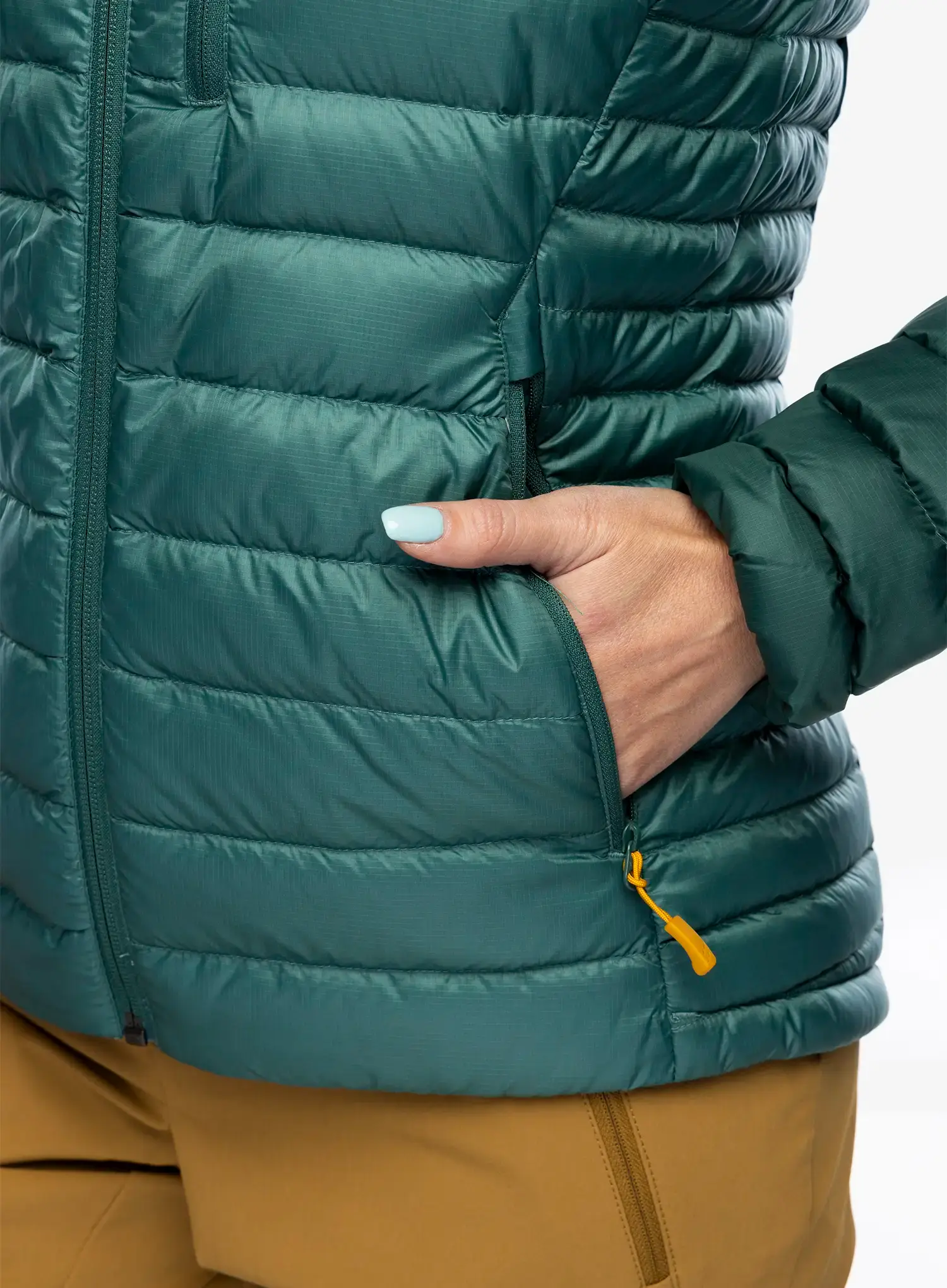 Ženska perjana jakna Rab Microlight Alpine Jacket - green slate/eucalyptus