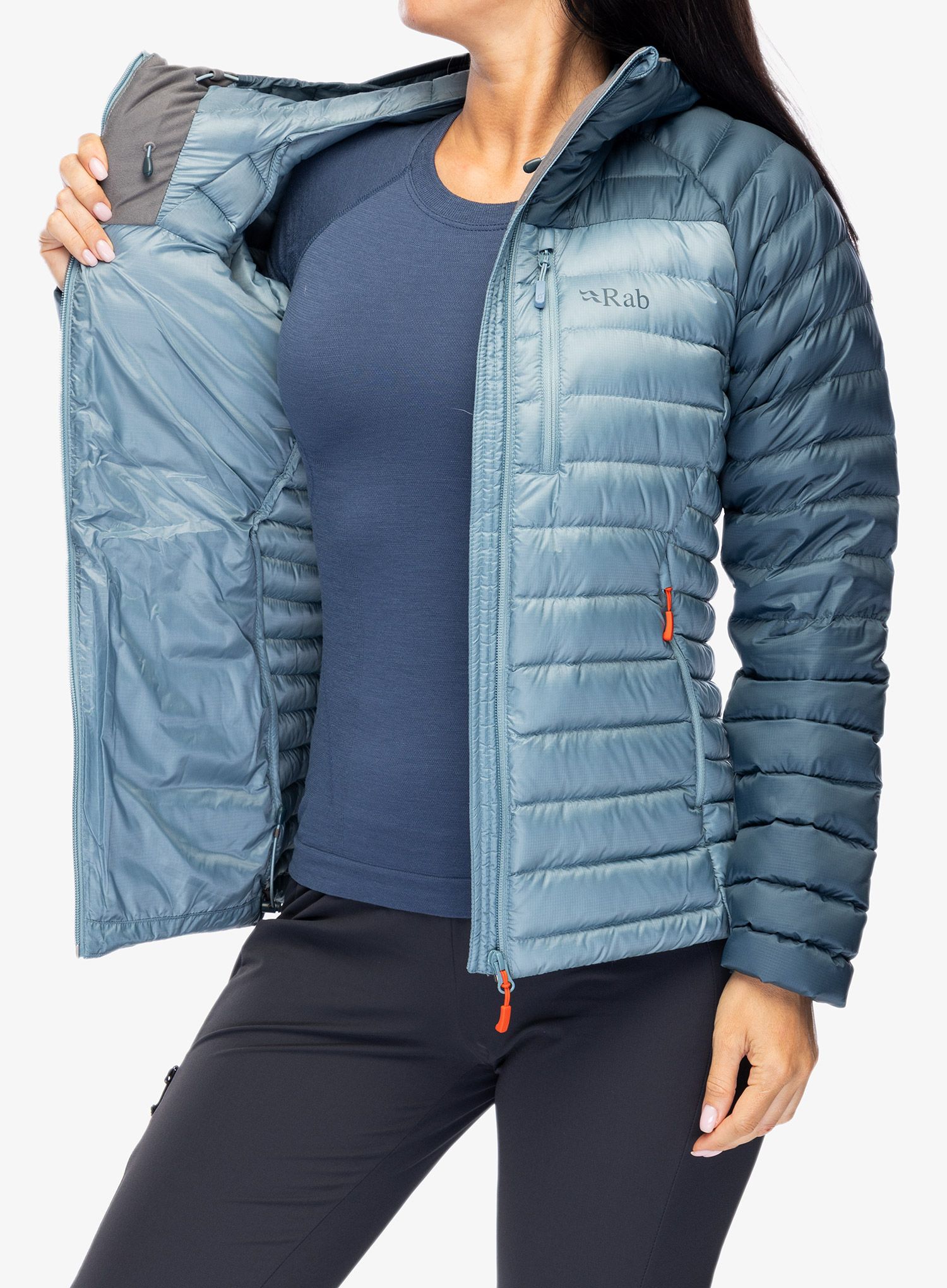 Ženska perjana jakna Rab Microlight Alpine Jacket - orion blue/citadel