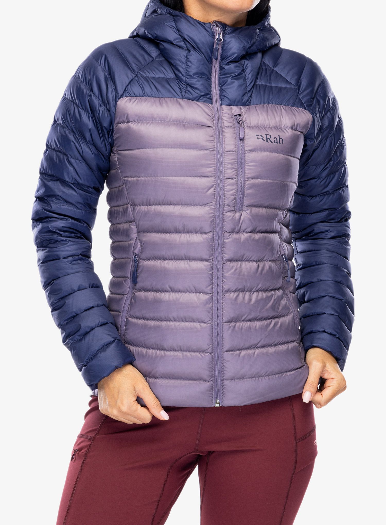 Ženska perjana jakna Rab Microlight Alpine Jacket - patriot blue/purple sage