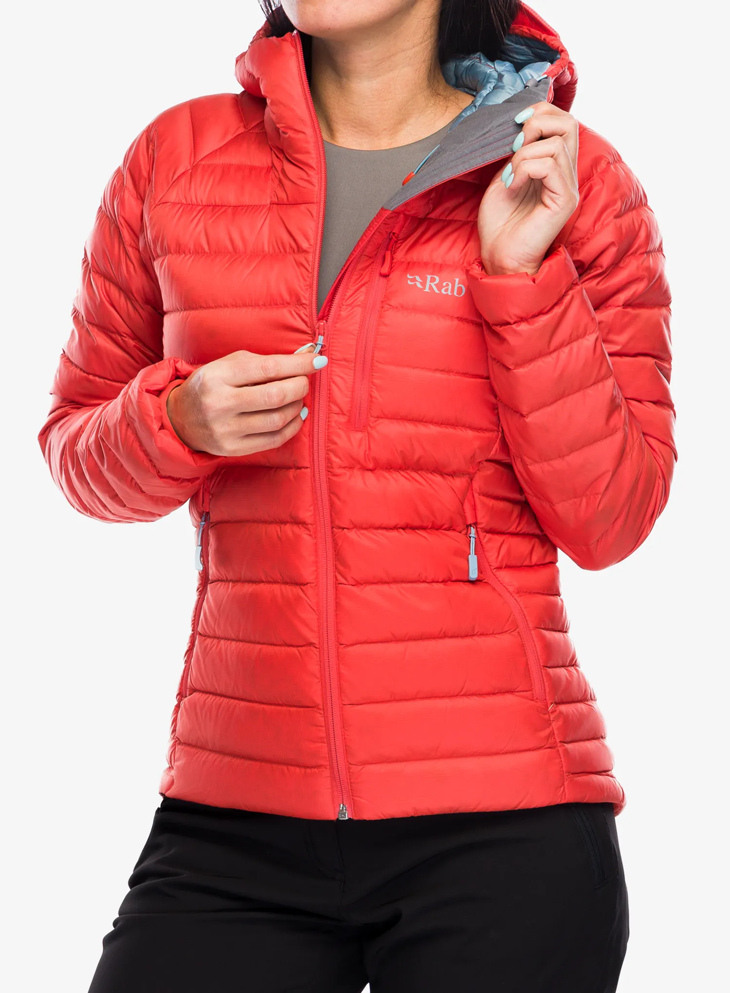 Ženska perjana jakna Rab Microlight Alpine Jacket - red grapefruit