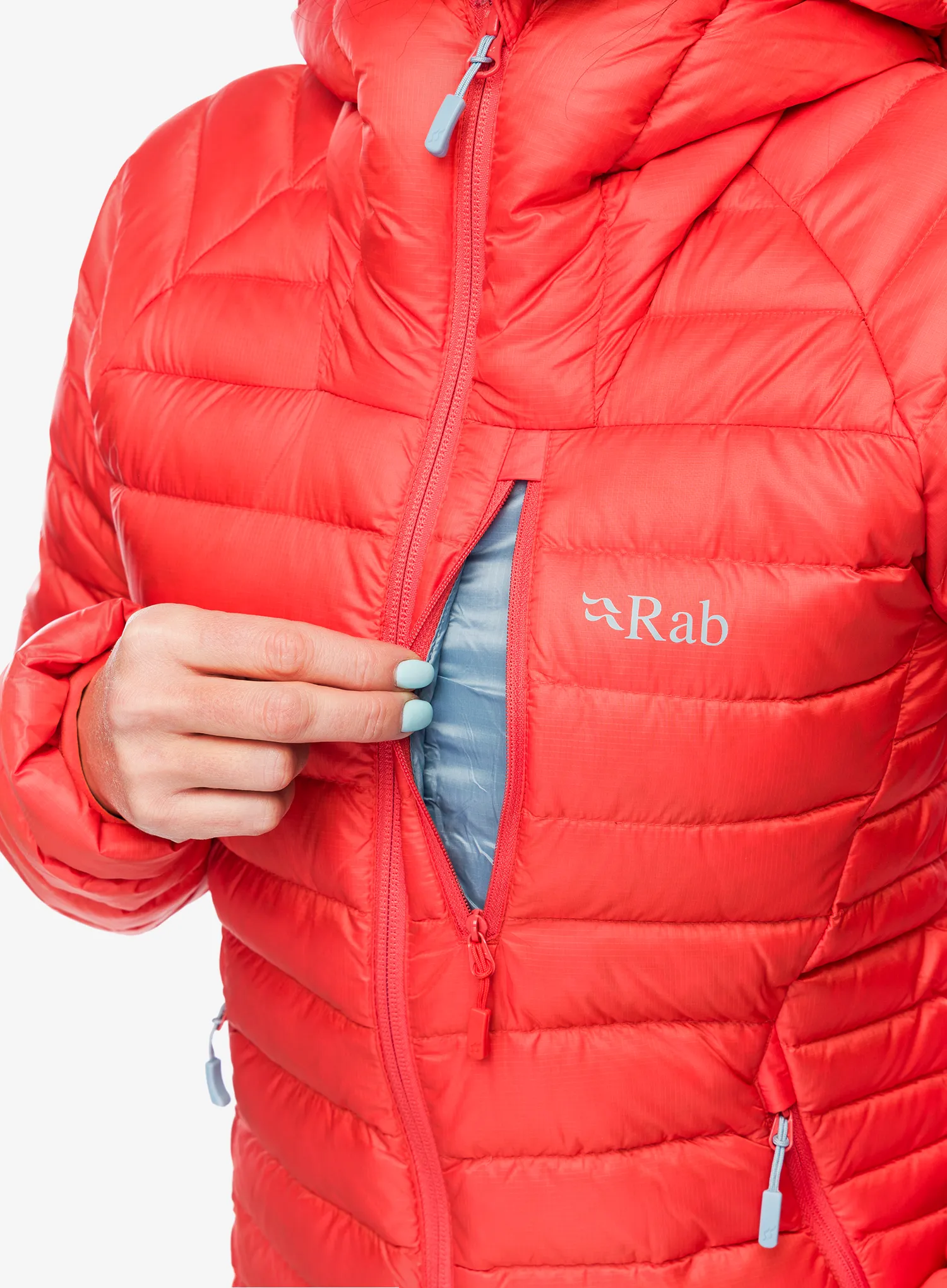 Ženska perjana jakna Rab Microlight Alpine Jacket - red grapefruit