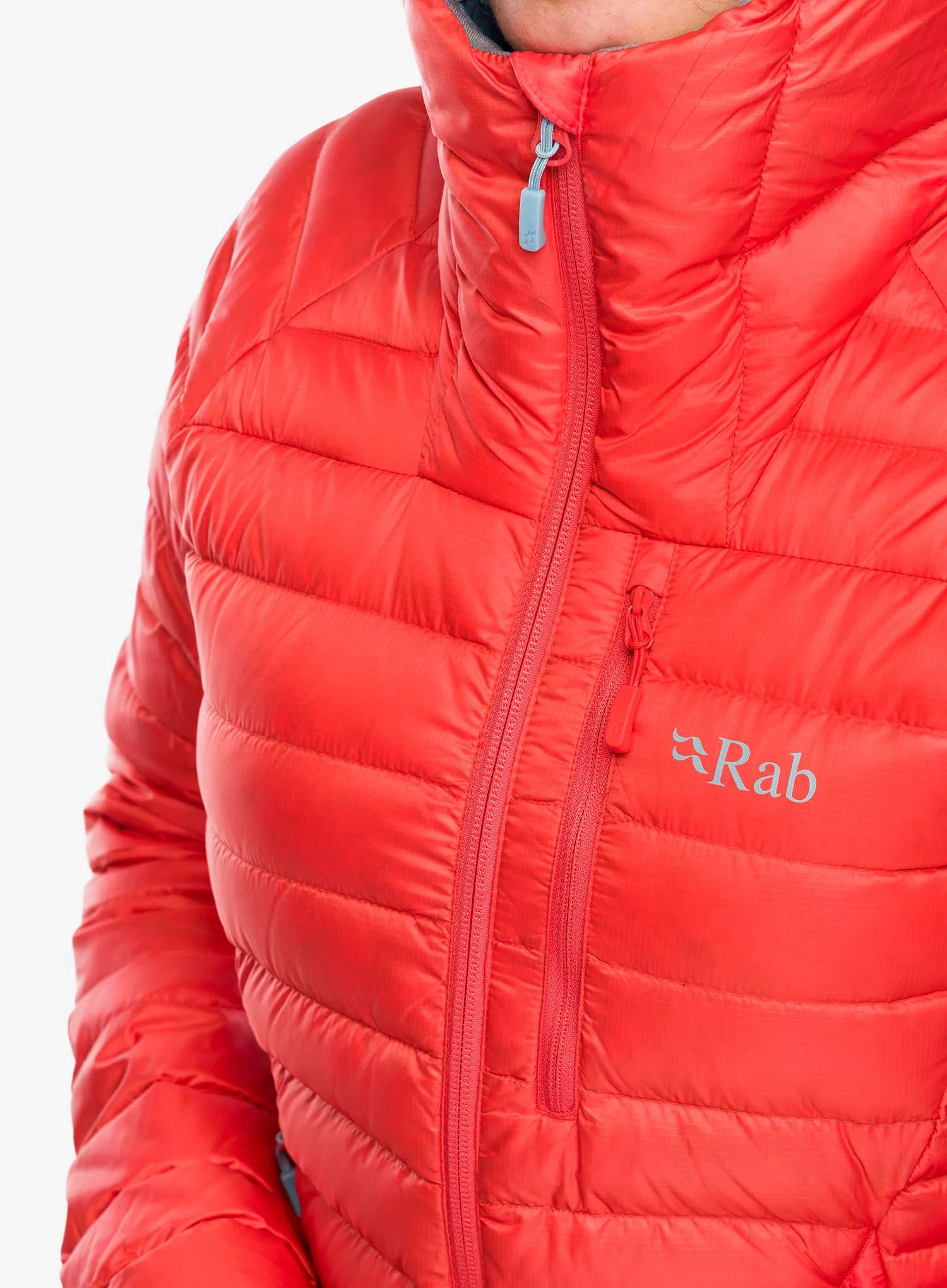 Ženska perjana jakna Rab Microlight Alpine Jacket - red grapefruit