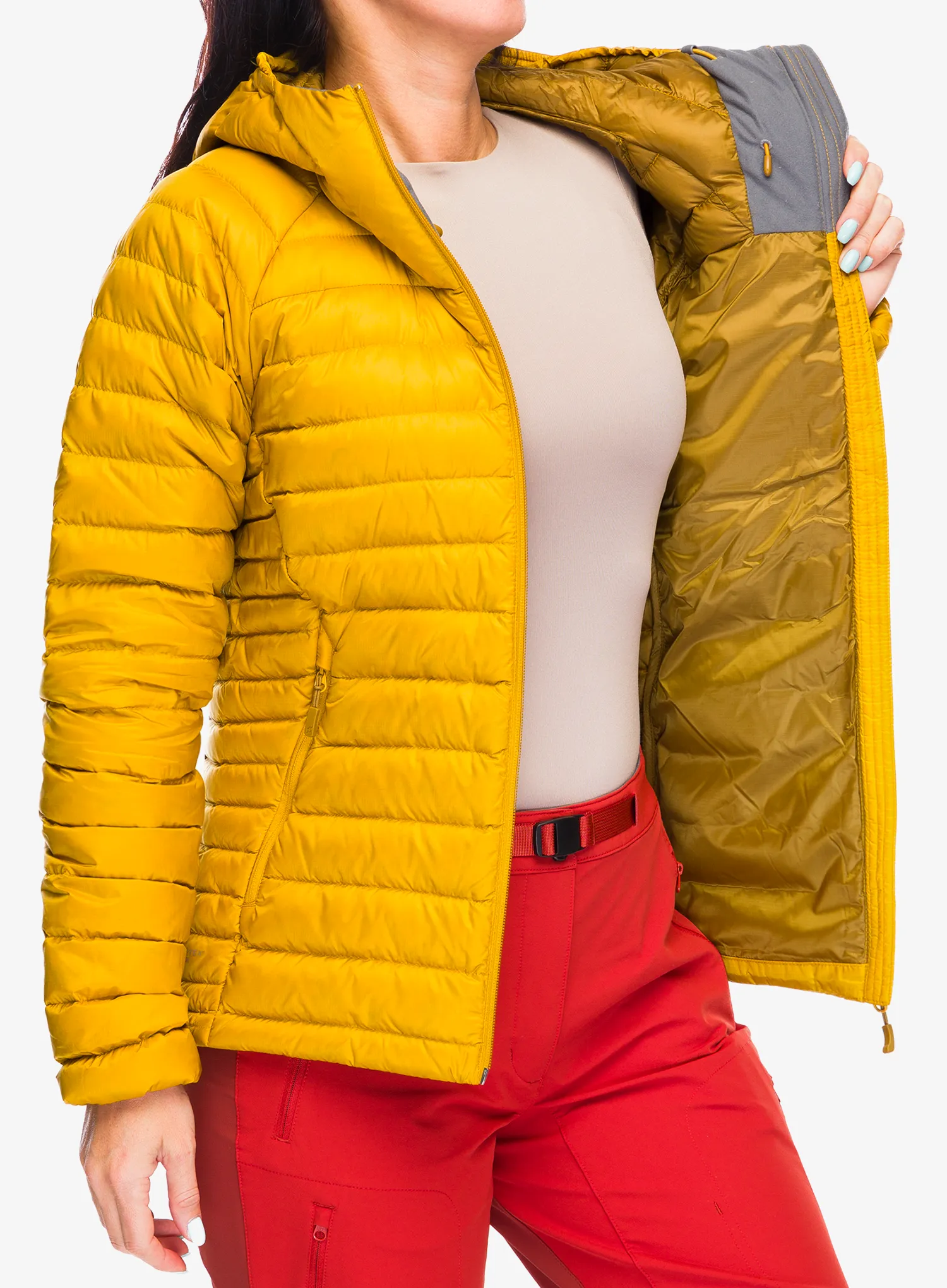 Ženska perjana jakna Rab Microlight Alpine Jacket - sahara