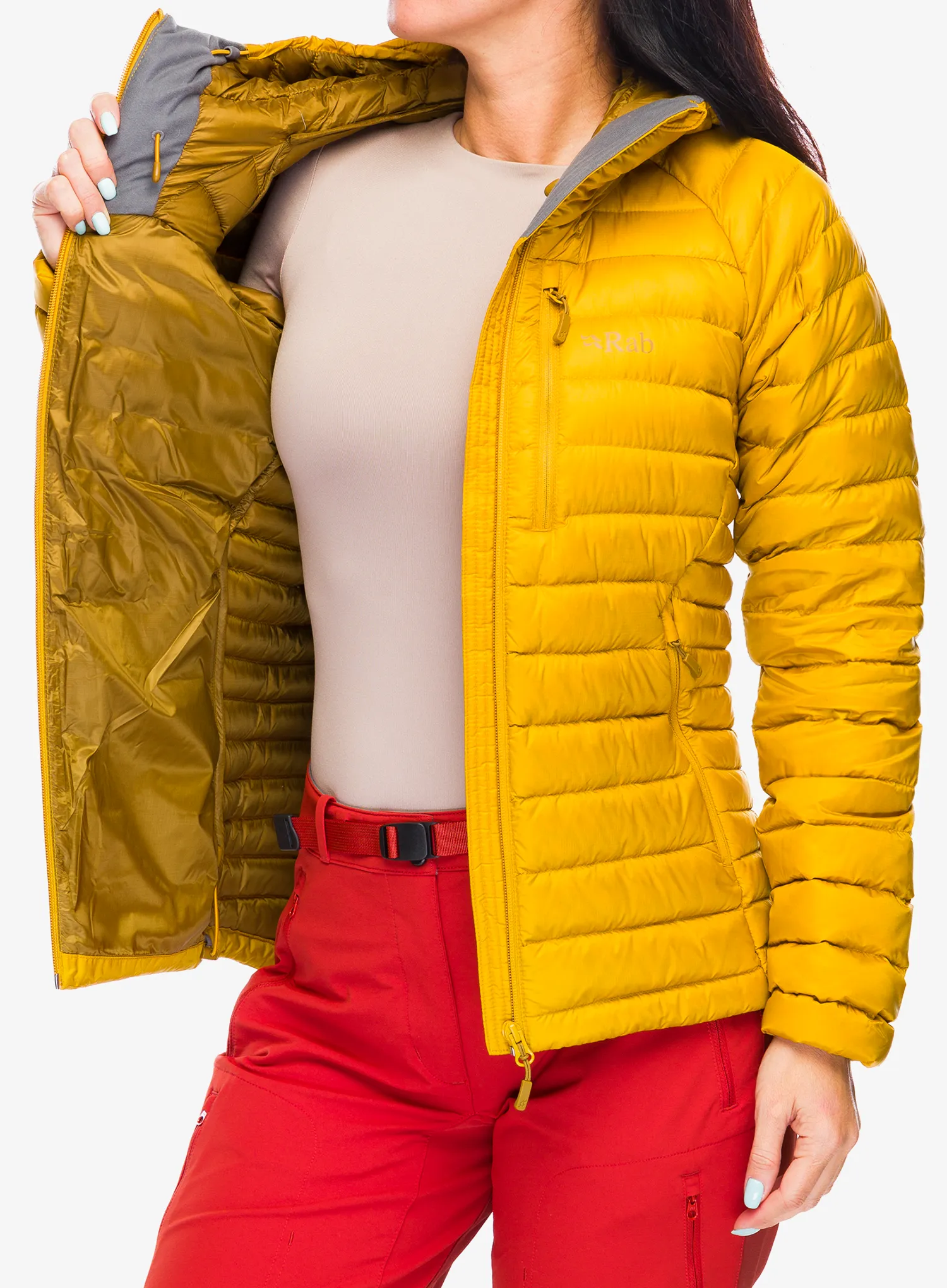 Ženska perjana jakna Rab Microlight Alpine Jacket - sahara
