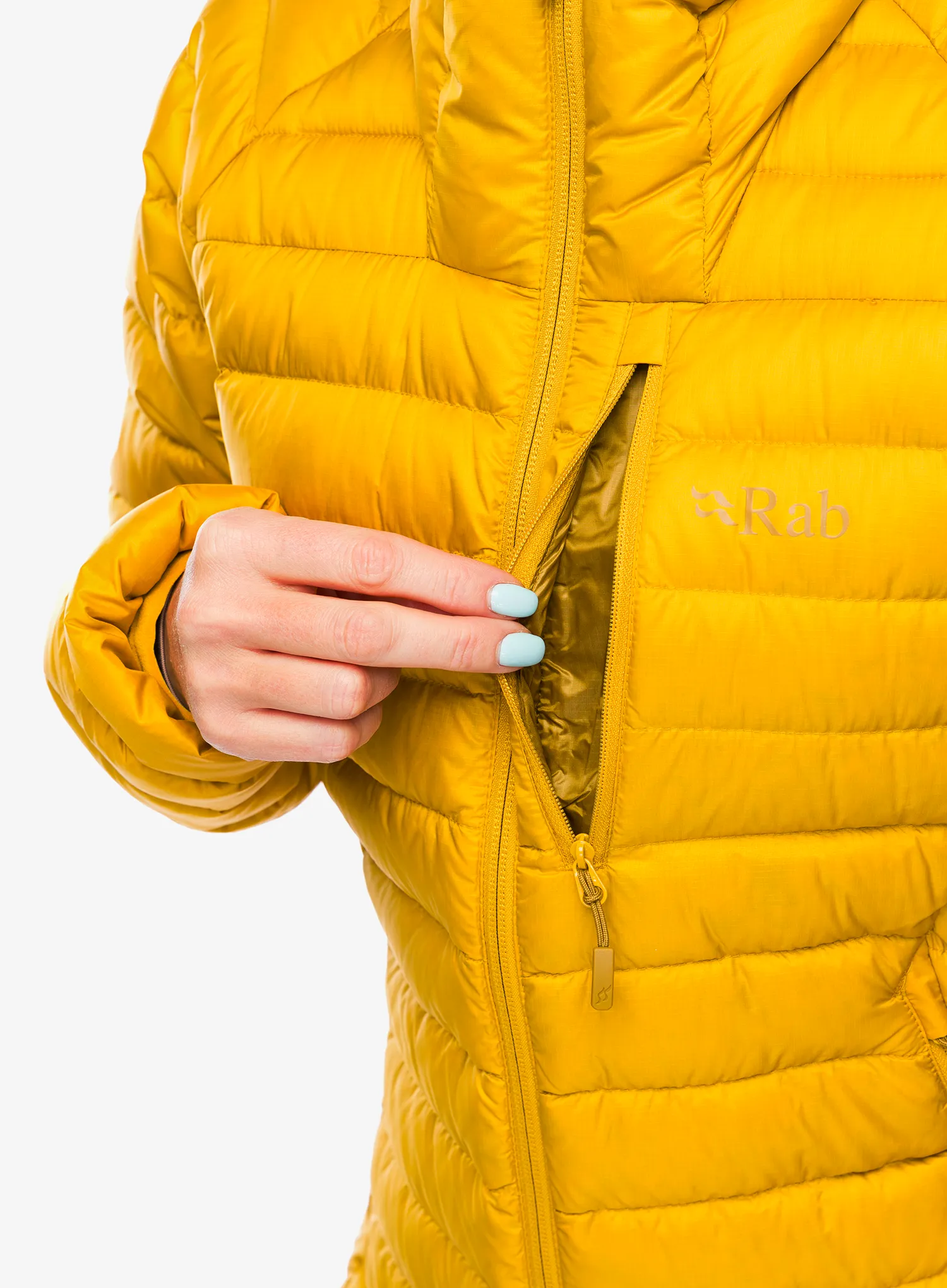 Ženska perjana jakna Rab Microlight Alpine Jacket - sahara