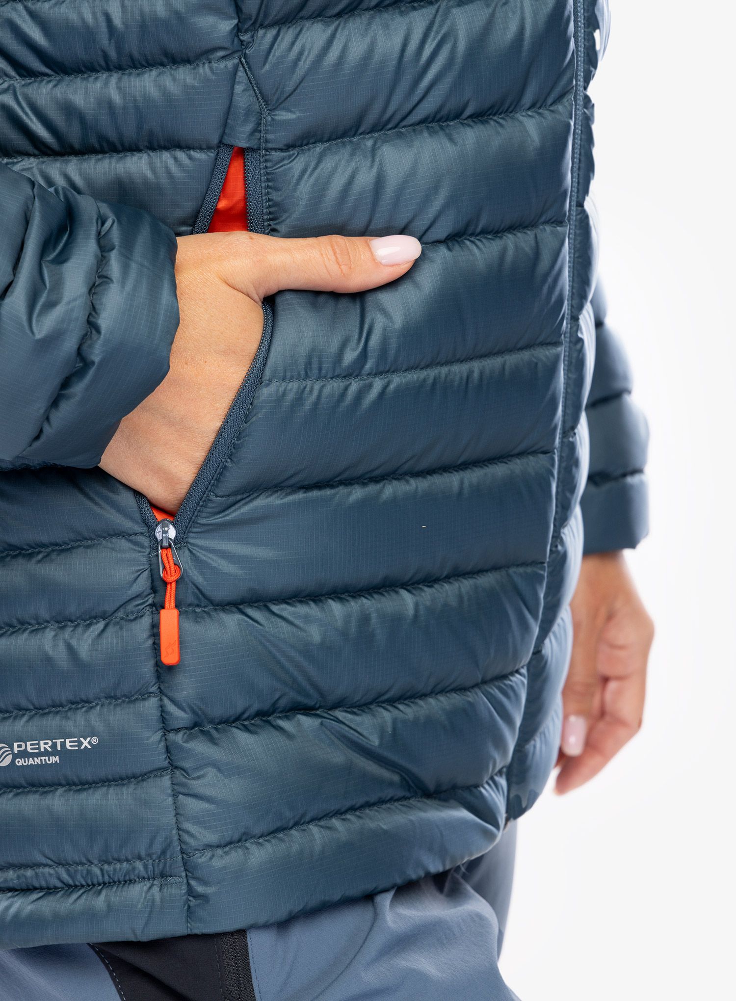 Ženska perjana jakna Rab Microlight Alpine Long Jacket - orion blue