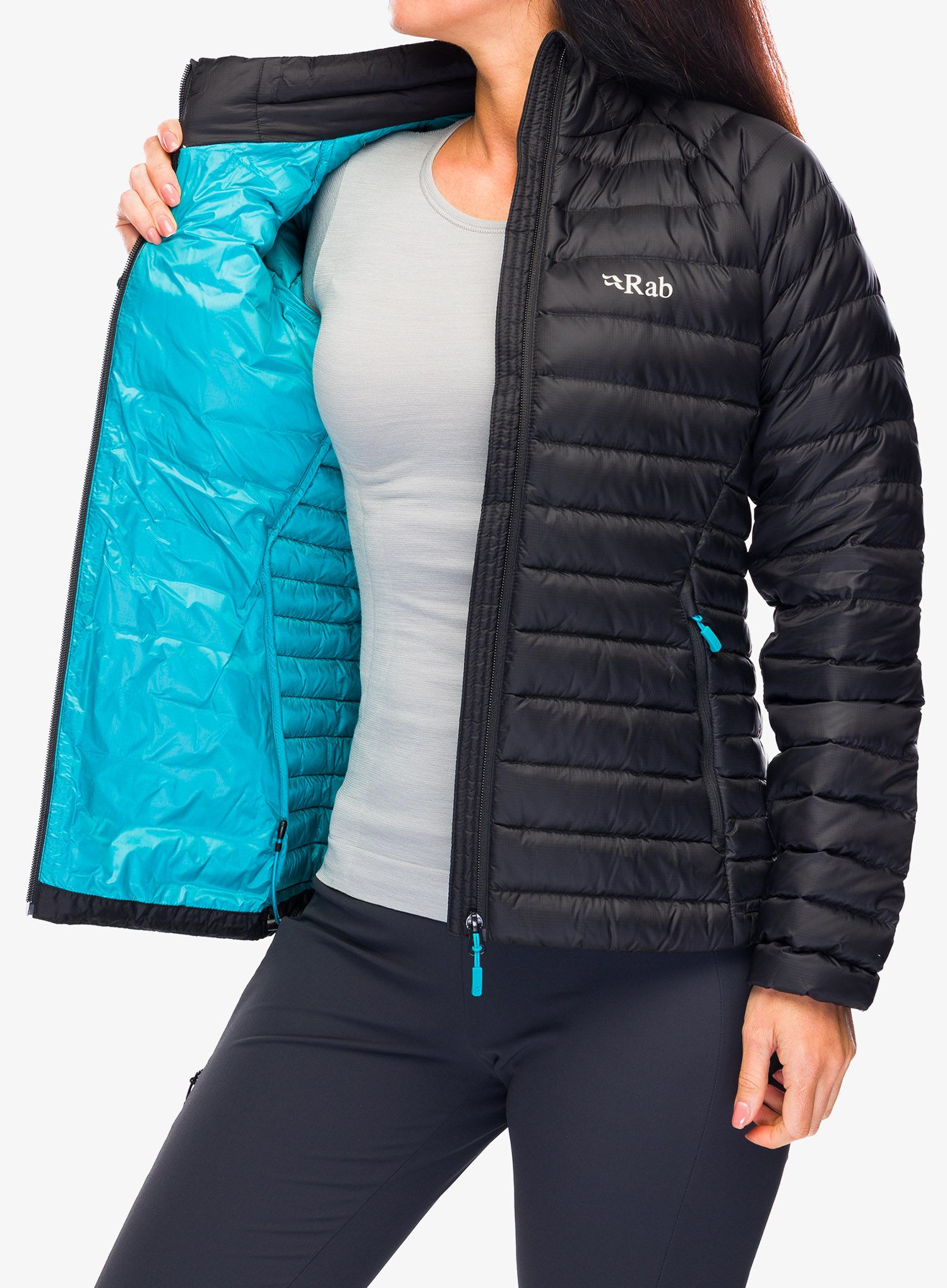 Ženska perjana jakna Rab Microlight Jacket - black