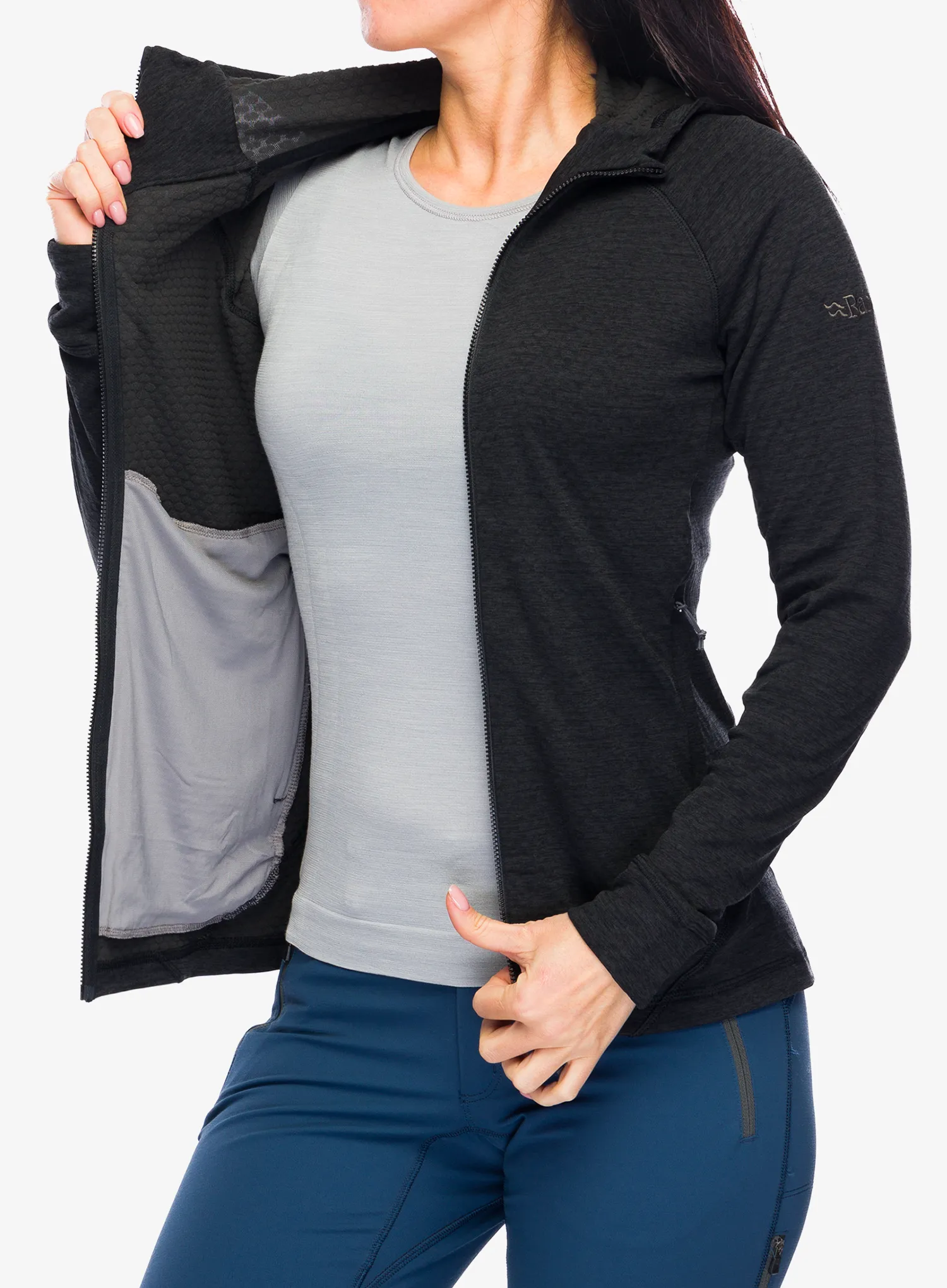 Dukserica s kapuljačom ženska Rab Nexus Hoody - black