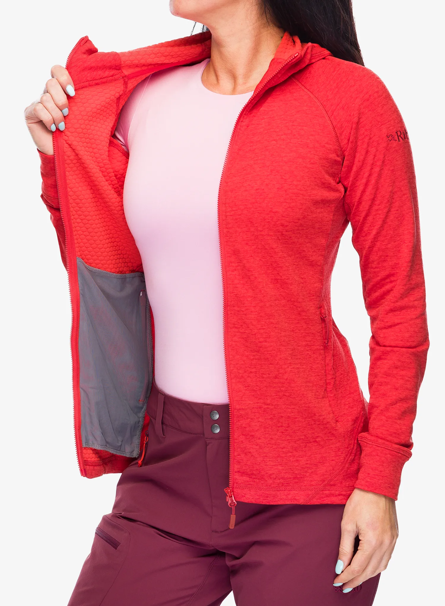 Dukserica s kapuljačom ženska Rab Nexus Hoody - red grapefruit