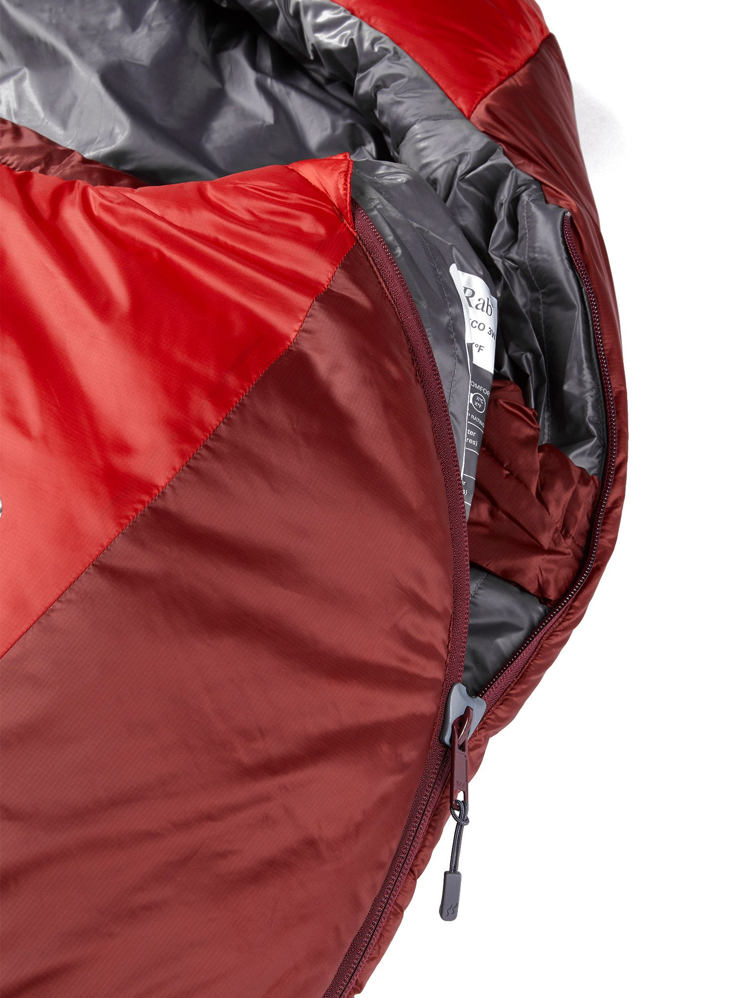 Ženska vreća za spavanje Rab Solar Eco 3 (170 cm) - ascent red
