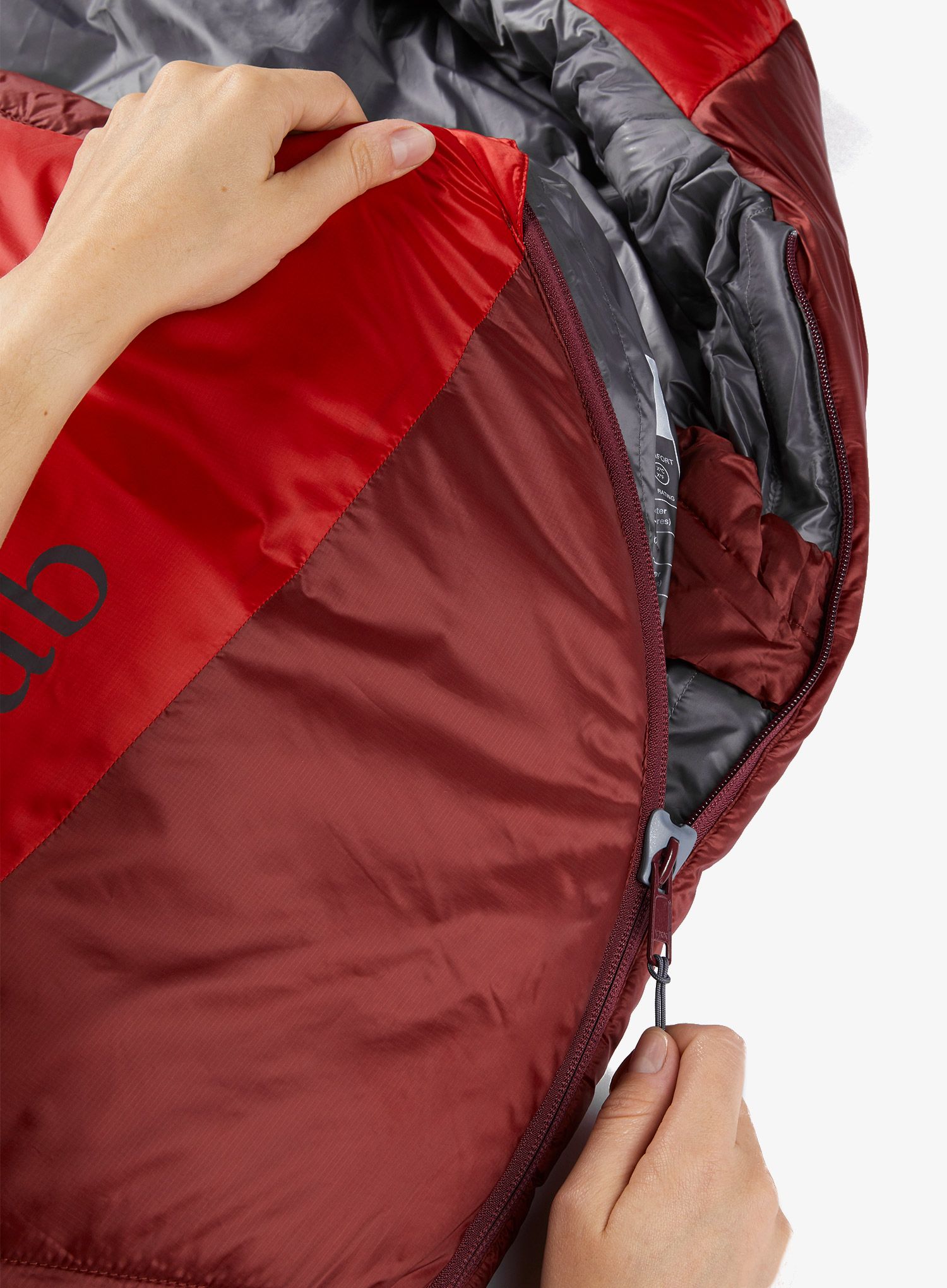 Ženska vreća za spavanje Rab Solar Eco 3 (170 cm) - ascent red
