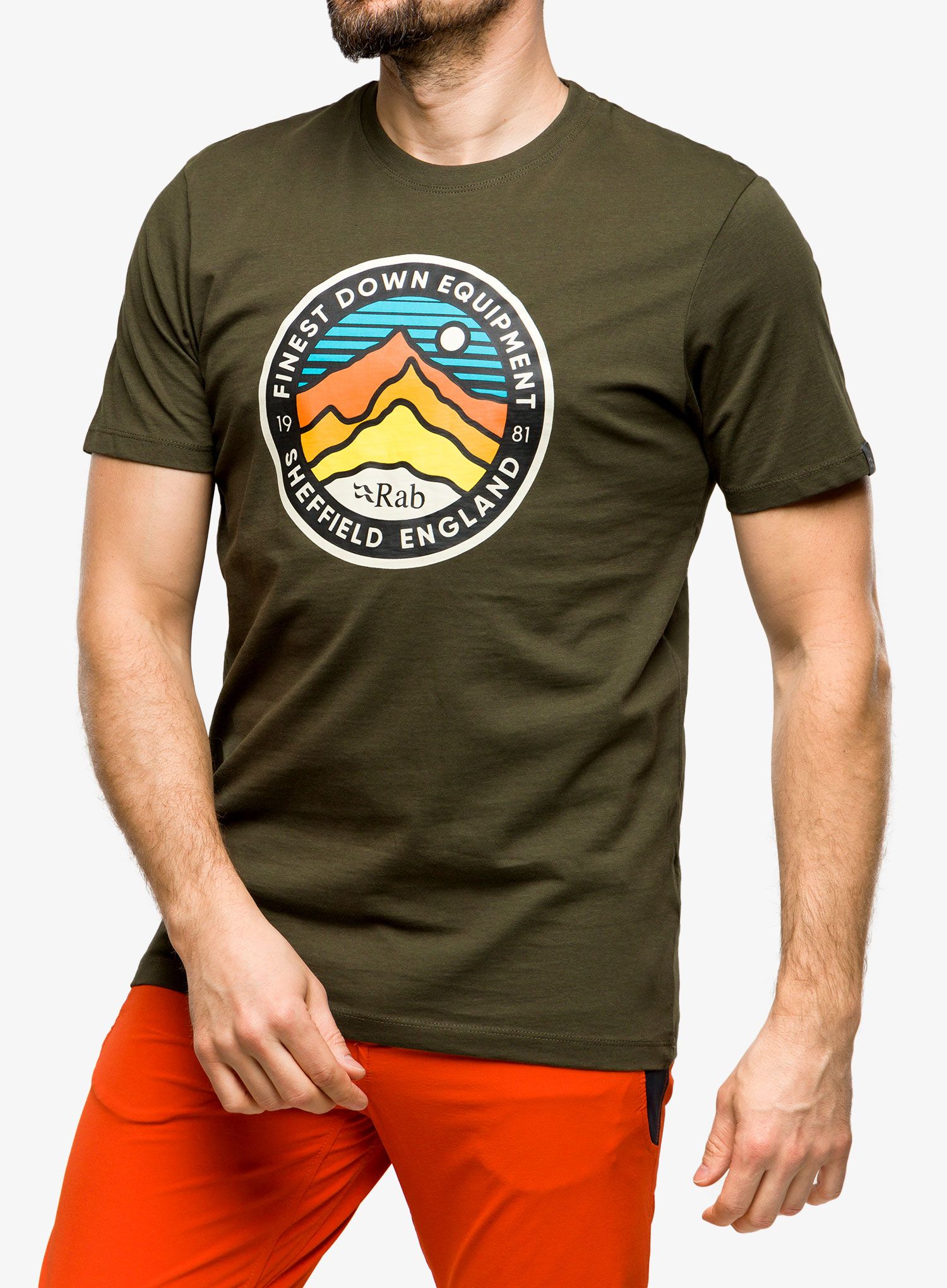 Majica s tiskom Rab Stance 3 Peaks S/S Tee - army