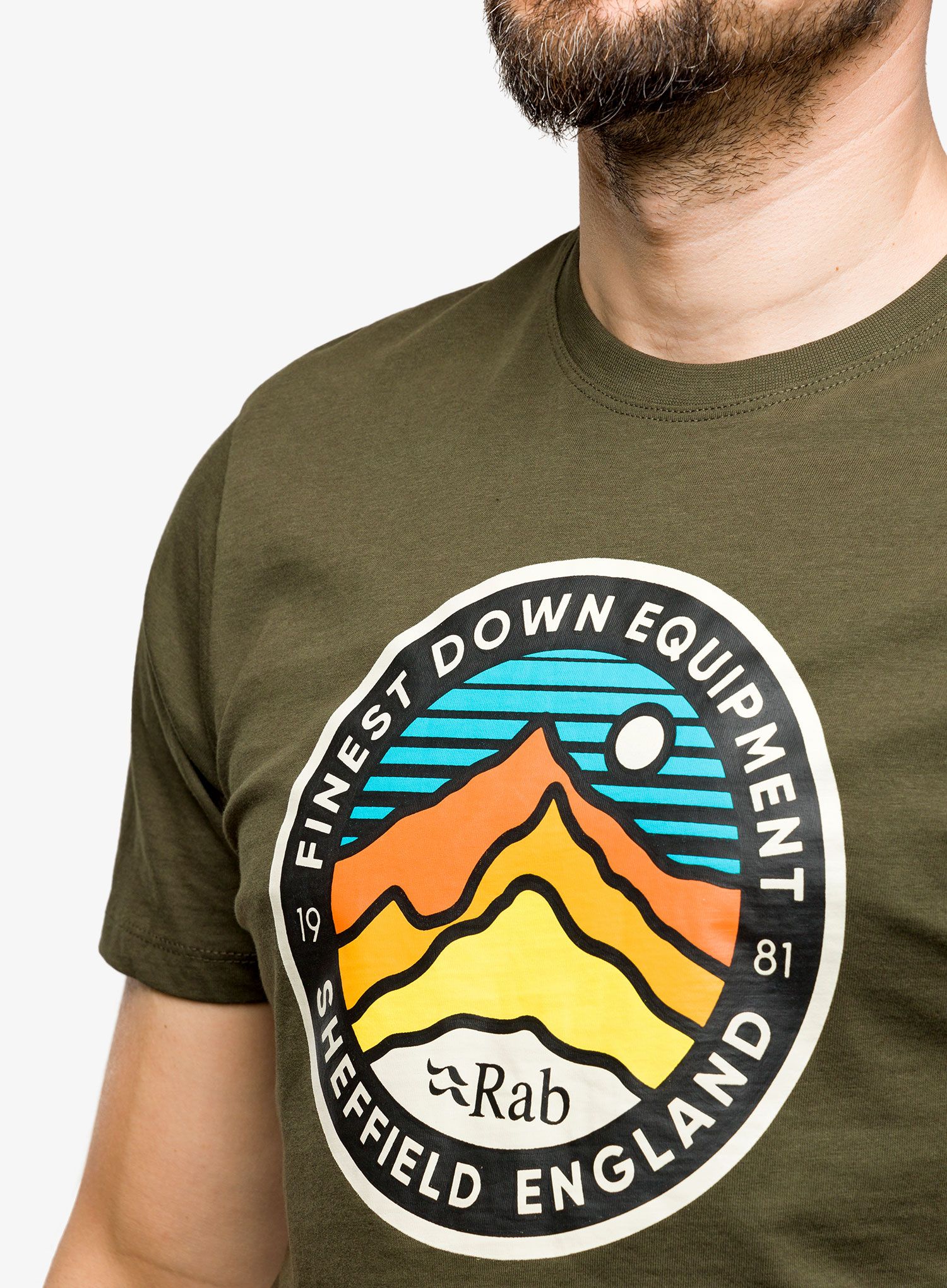 Majica s tiskom Rab Stance 3 Peaks S/S Tee - army