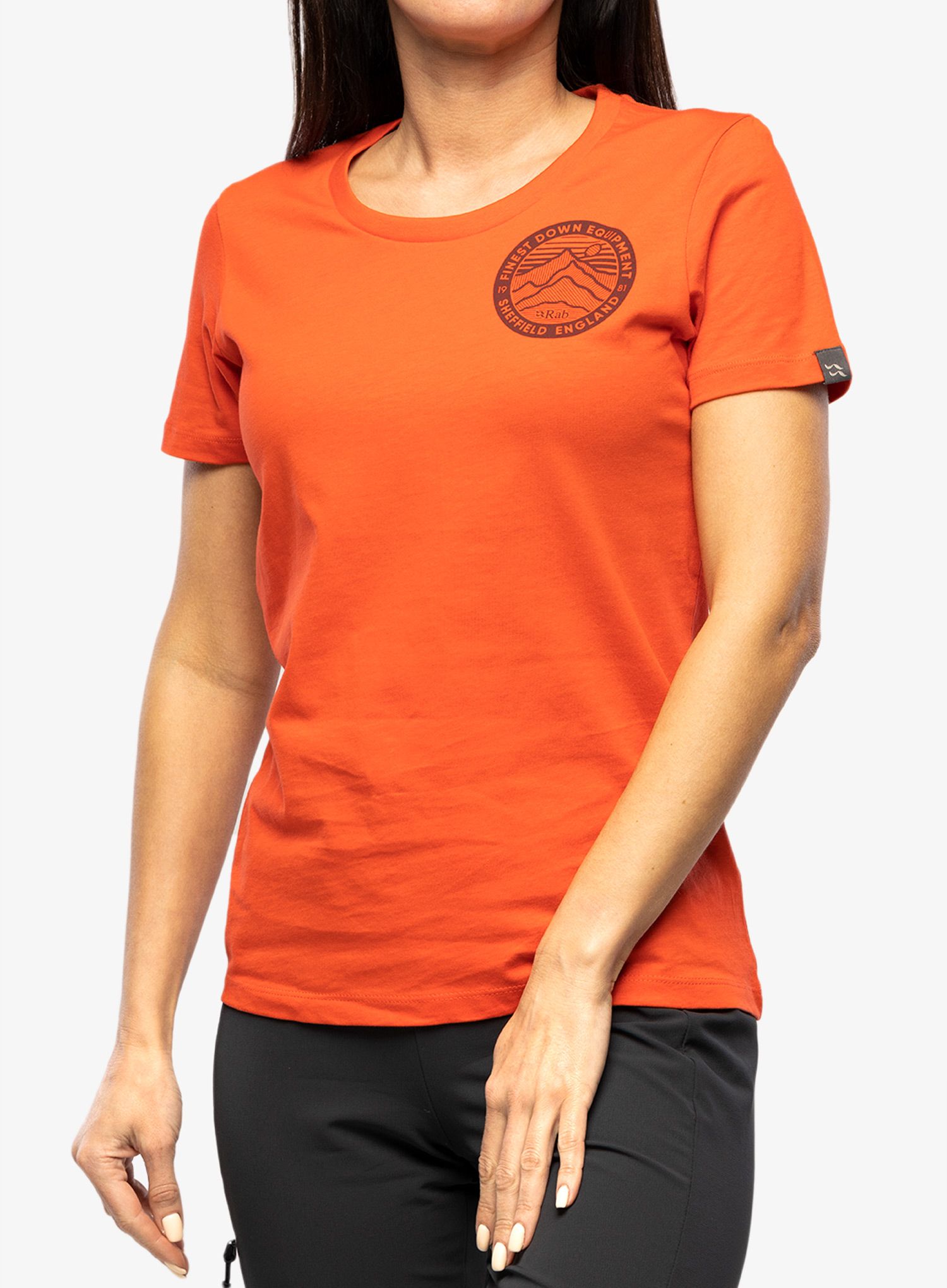 Ženska pamučna majica Rab Stance 3 Peaks Tee - red grapefruit