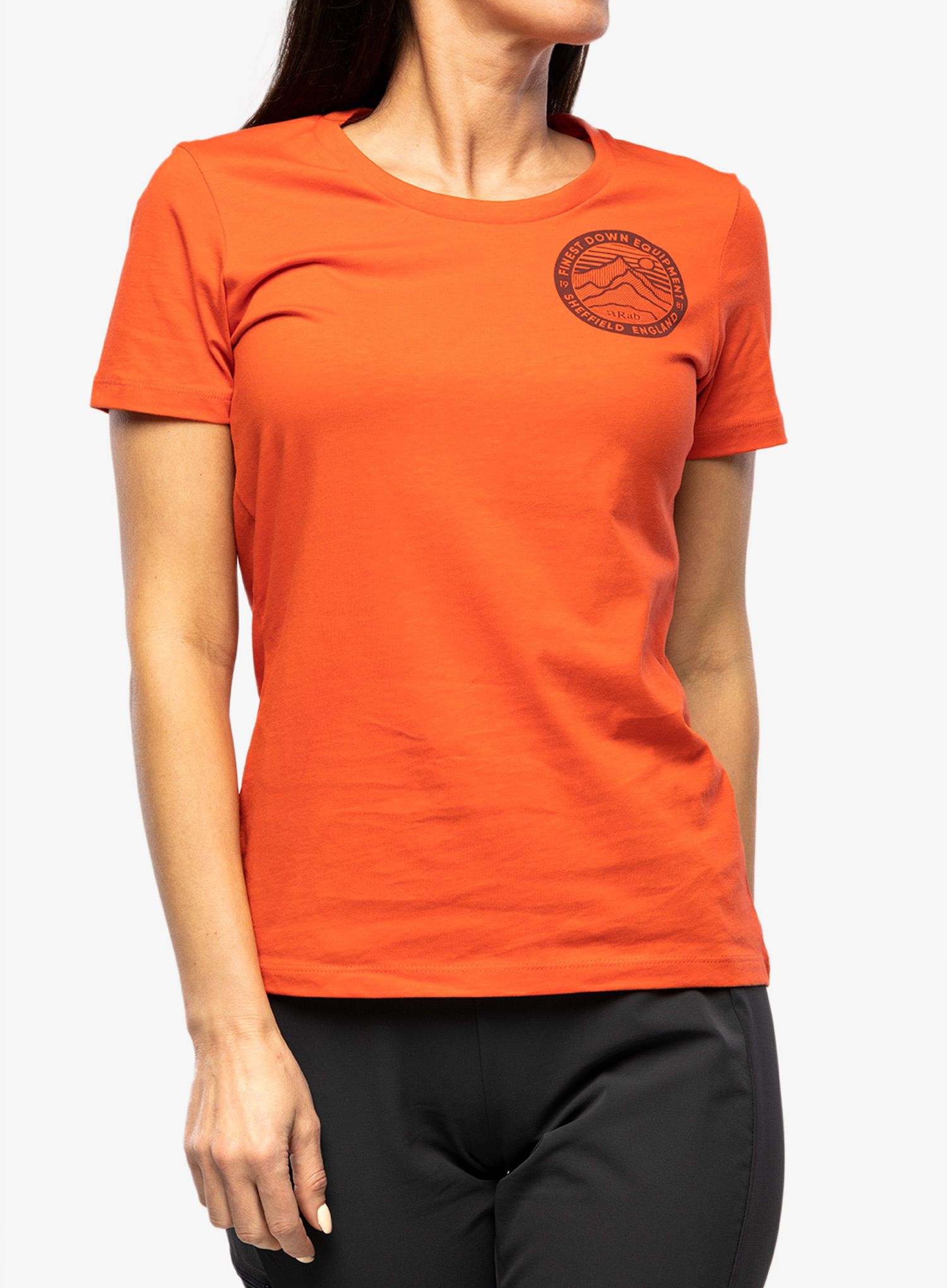Ženska pamučna majica Rab Stance 3 Peaks Tee - red grapefruit