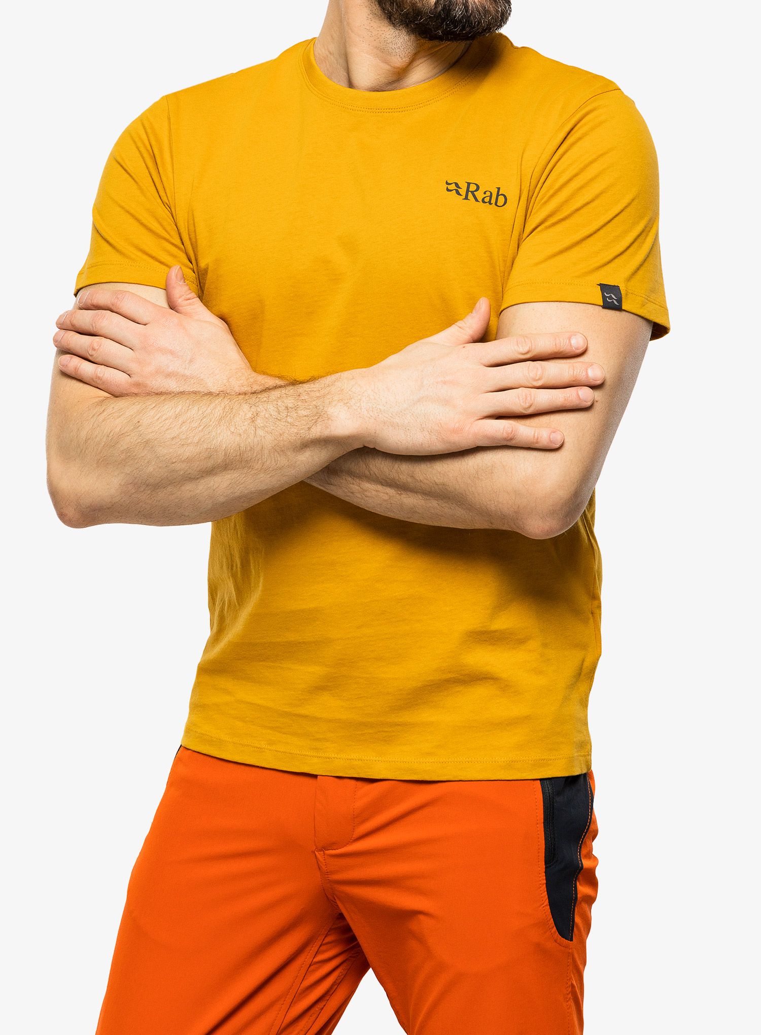 Majica s tiskom Rab Stance Mountain Peak Tee - sahara