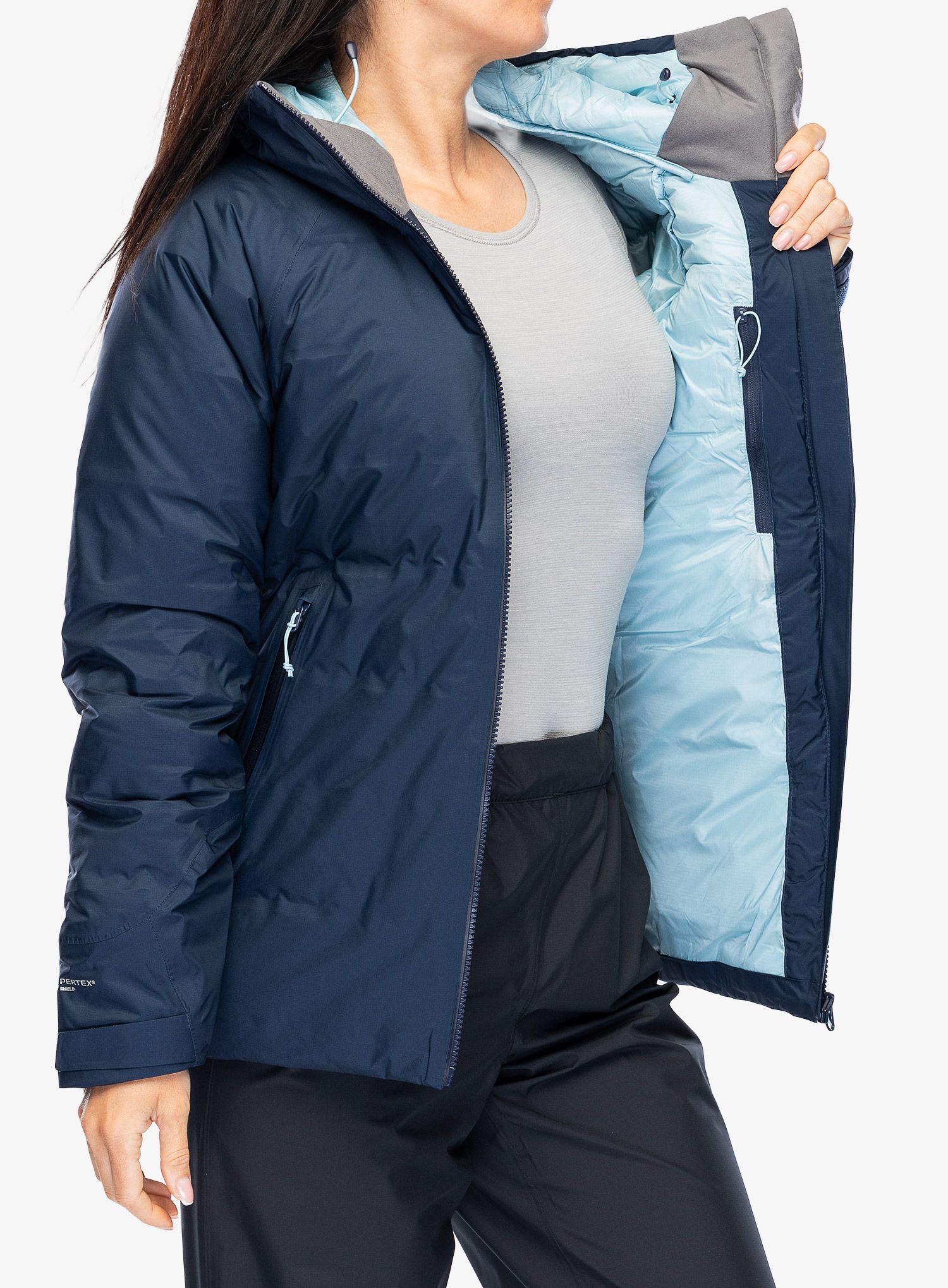 Ženska perjana jakna Rab Valiance Jacket - deep ink
