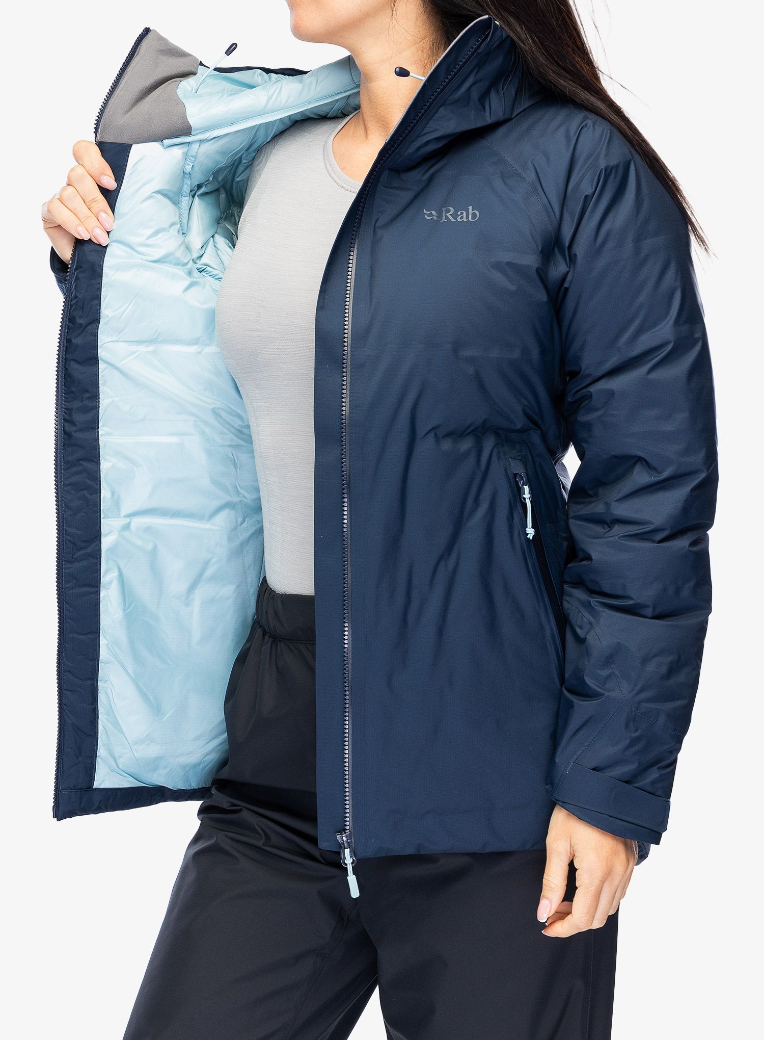 Ženska perjana jakna Rab Valiance Jacket - deep ink