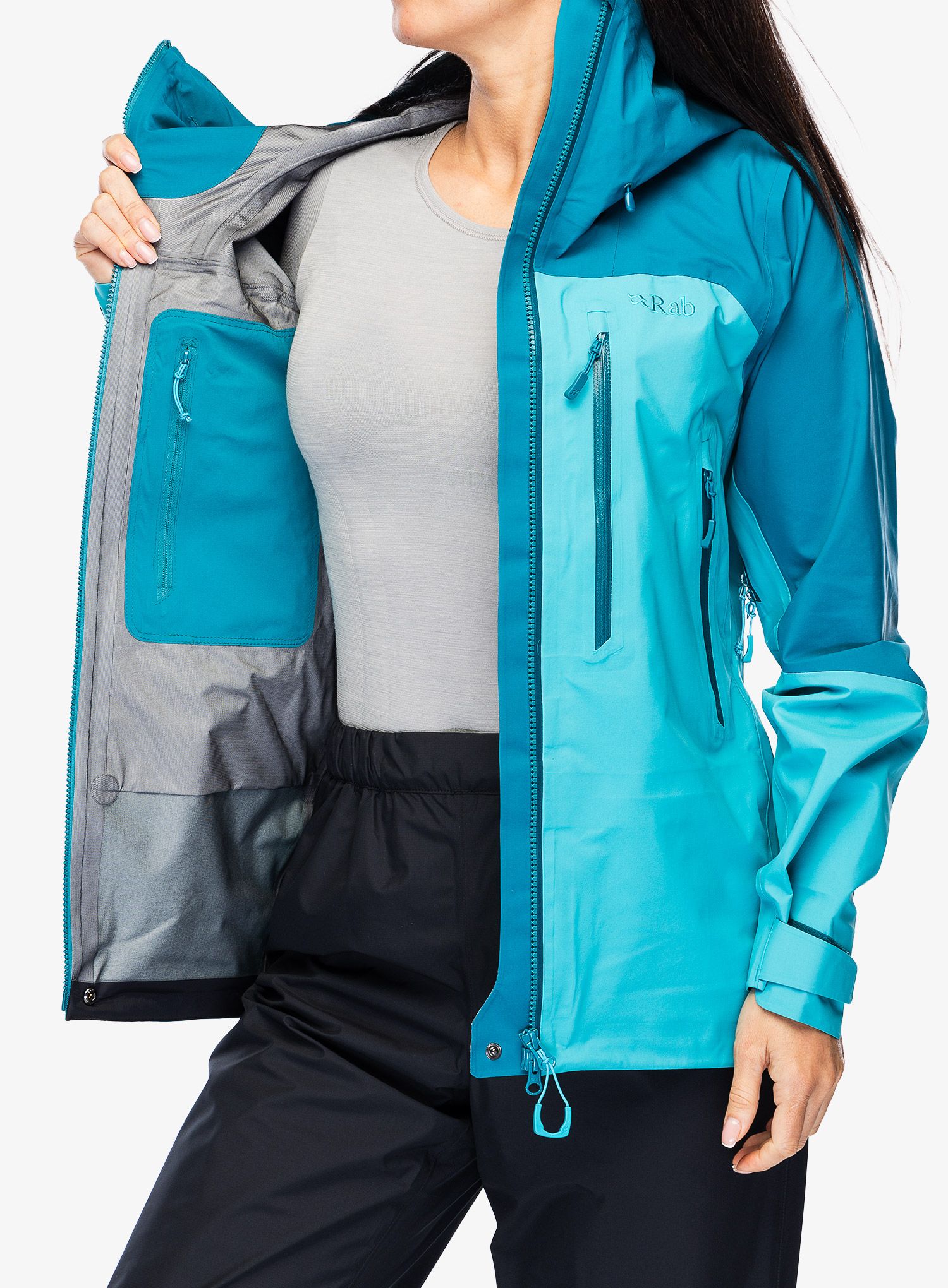 GORE-TEX ženska jakna Rab Zanskar GTX Jacket - ultramarine/aquamarine