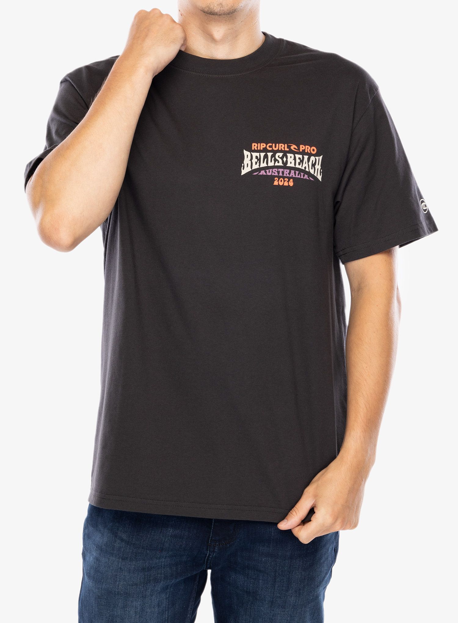 Pamučna majica Rip Curl Pro 24 Line Up Tee - washed black