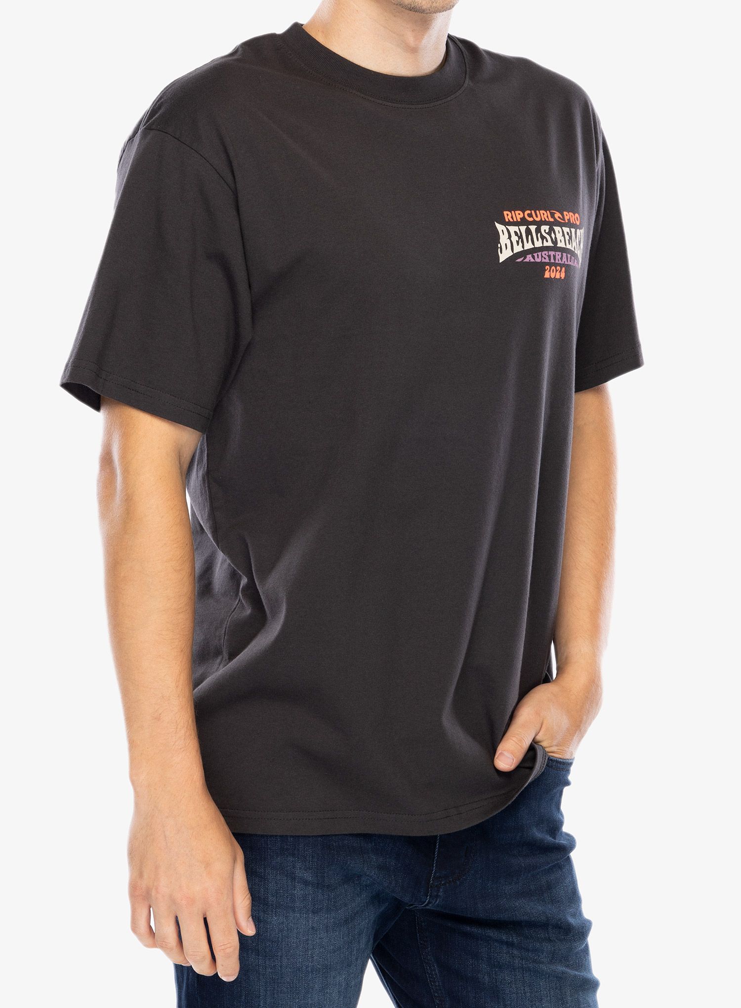 Pamučna majica Rip Curl Pro 24 Line Up Tee - washed black