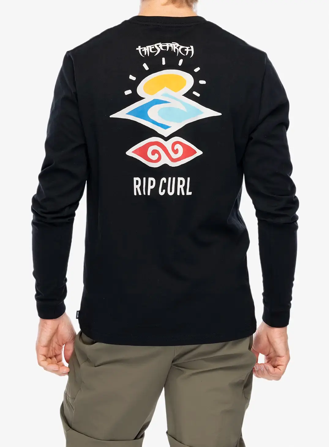 Majica dugih rukava Rip Curl Search Icon L/S Tee - black/black