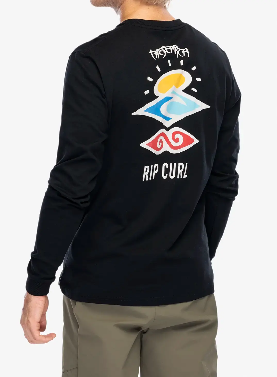 Majica dugih rukava Rip Curl Search Icon L/S Tee - black/black
