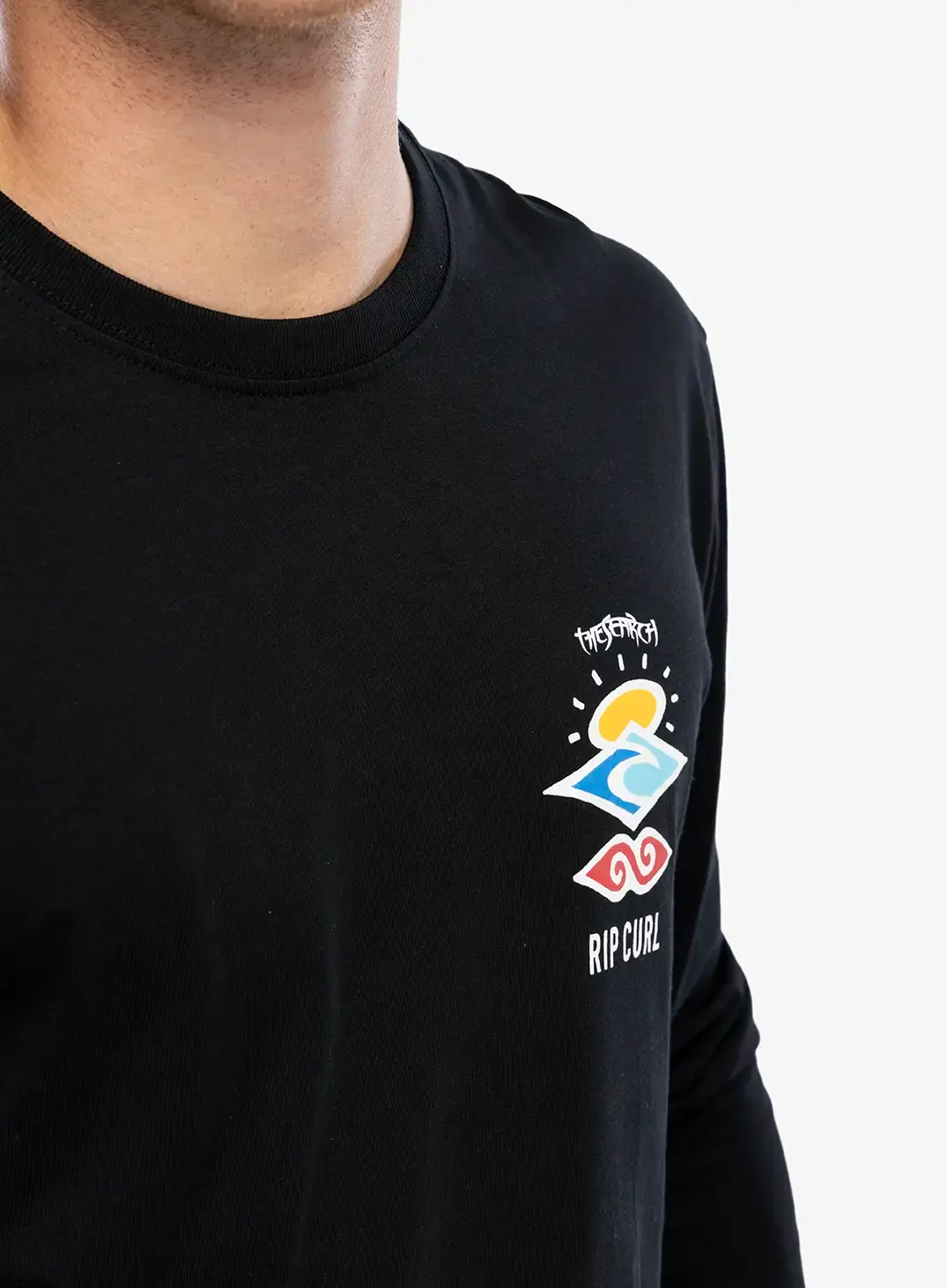 Majica dugih rukava Rip Curl Search Icon L/S Tee - black/black